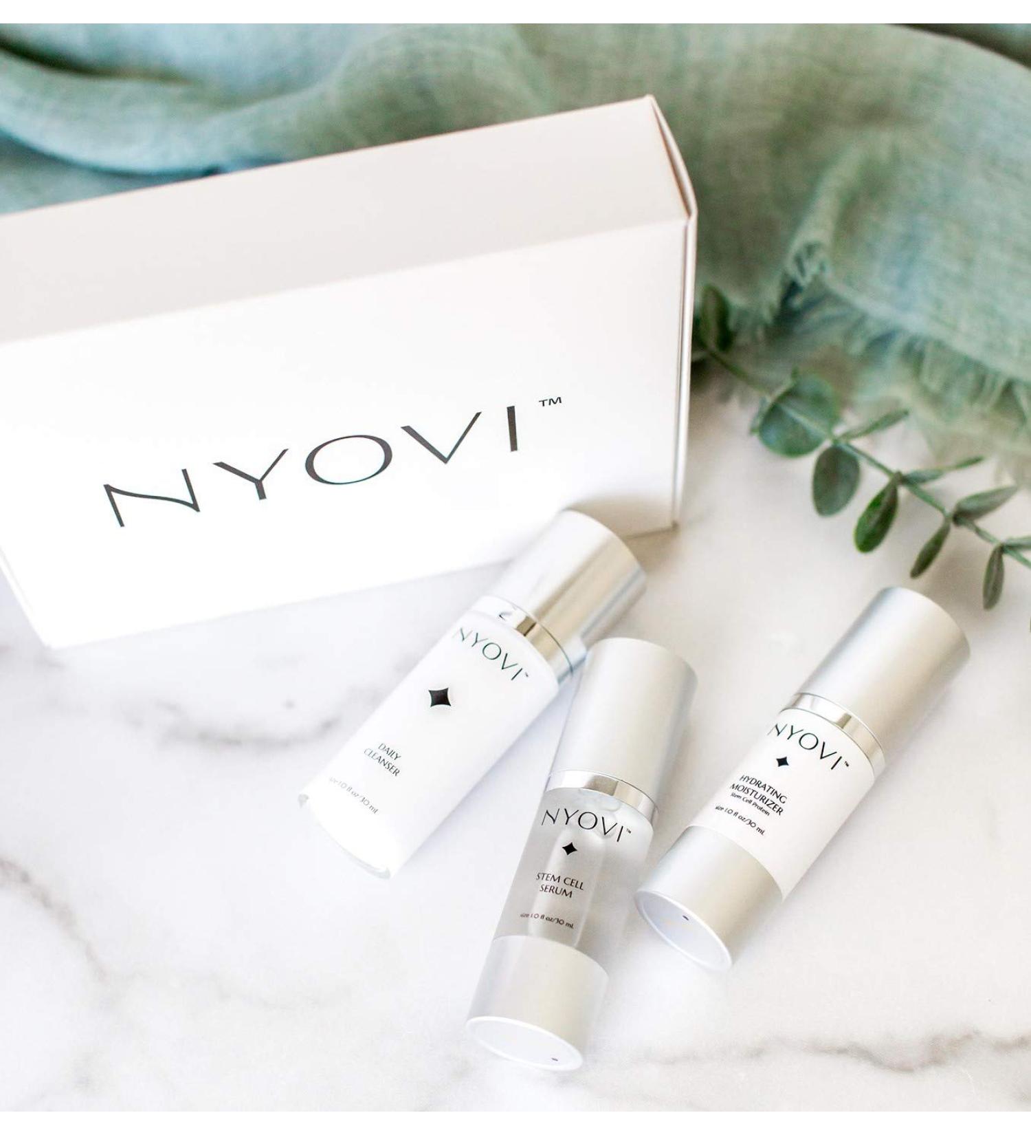 NYOVI Simple Skin Care Routine Kit | Stem Cell Serum Moisturizer & Cleanser for Daily Care | International Shipping - Buy Online on GoSupps.com