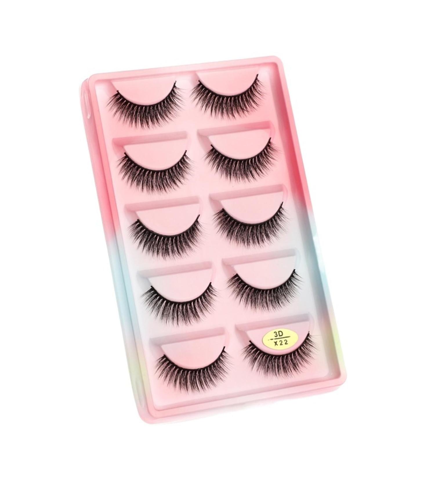 UAMOU Mink Eyelashes 10/50/100 Boxes Fluffy 3D Mink Lashes Makeup Natural Long Volume False Eyelashes Bulk Faux Cils Custom Cheerfully (Color : 5 Pairs X22CS Size : 10 Boxes) - Buy Online on GoSupps.com