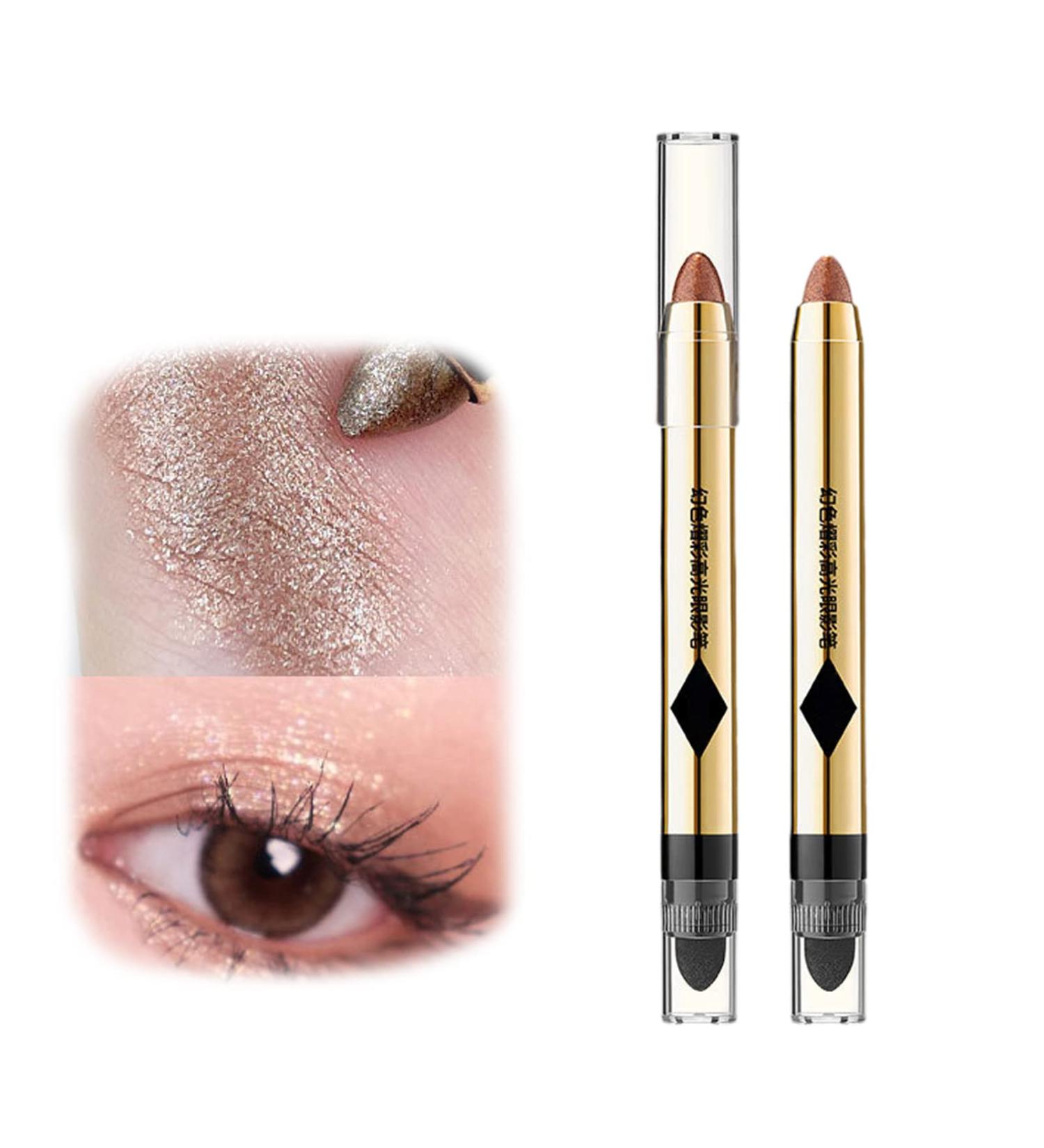 2/6Pack 2-in-1 Pearlescent Eyeshadow Makeup Pen Glitter Eye Makeup 2 in 1 Eyeshadow Stick (2PCS-#3) - Buy Online on GoSupps.com
