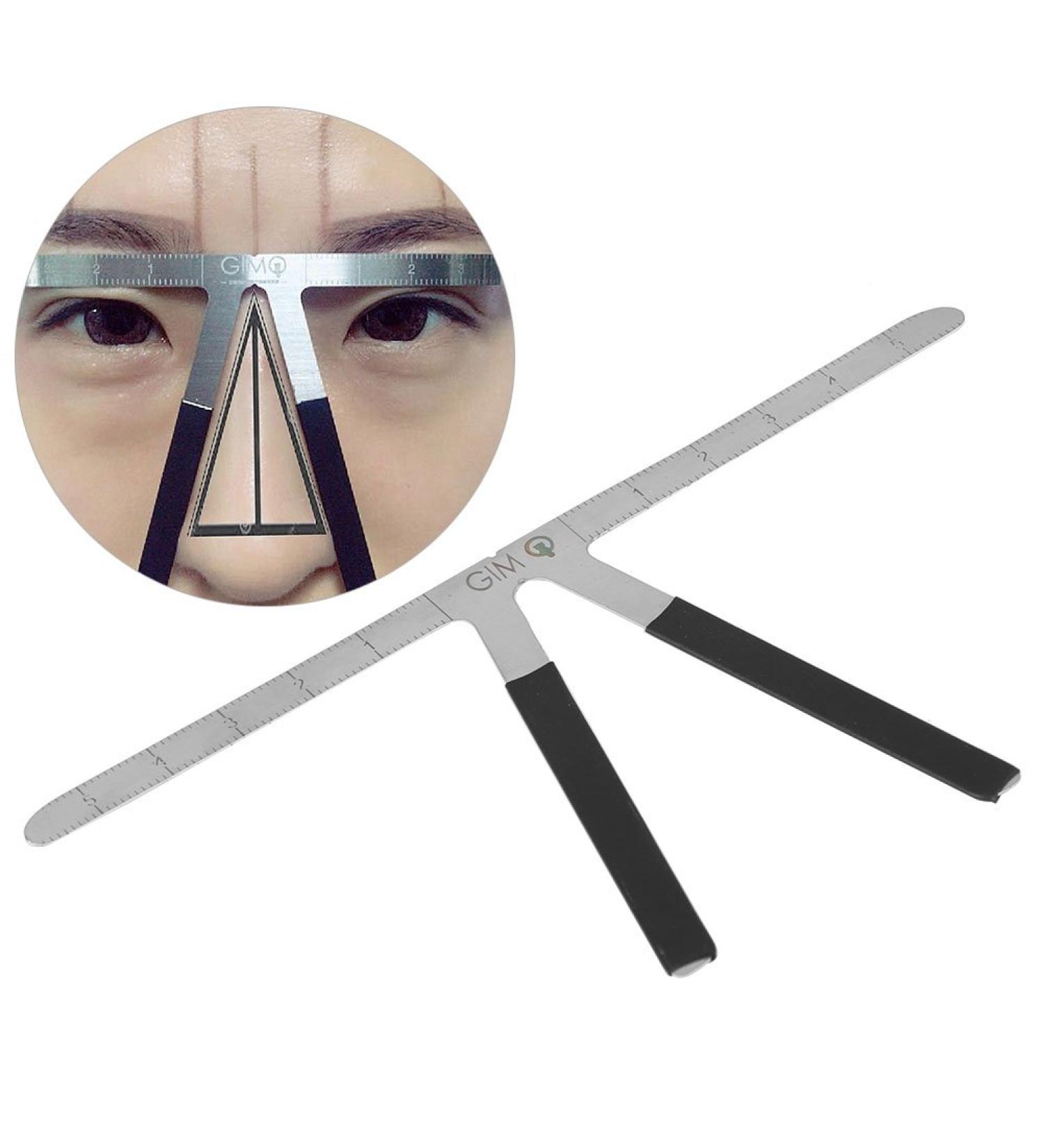 Eyebrow Drawing Shaping Template Eyebrow Ruler with Scale Practical Three Points Positioning Eyebrow Makeup Aid Accessories Reusable Eye Brow Measurement Tool Made of Alloy - Buy Online on GoSupps.com
