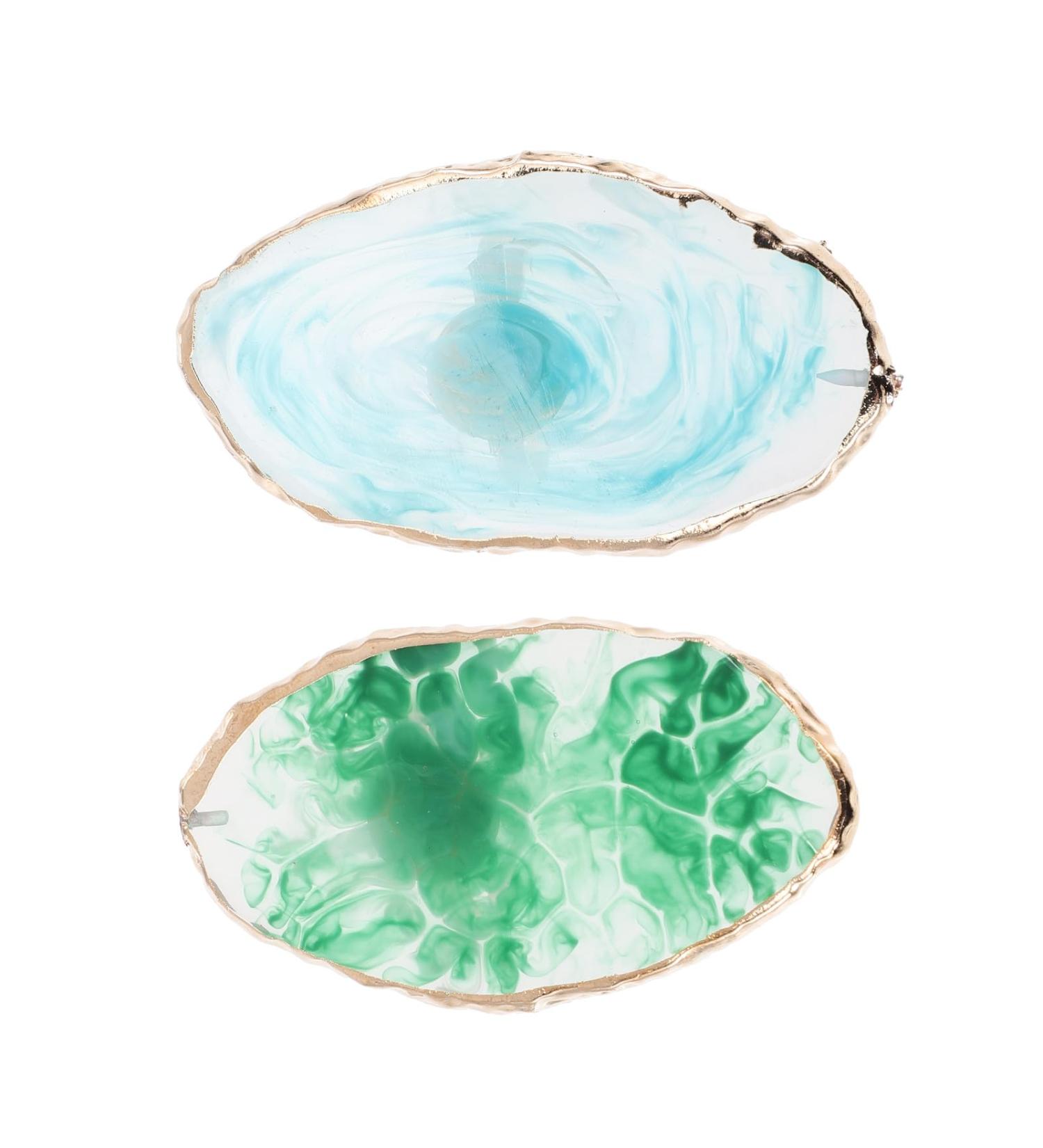 Mobestech Lot de 2 Palettes Annulaires en R sine pour Nail Art Plateau de M lange de Vernis Bleu et Vert Plaques de M lange pour Cr ation de Couleurs Usage Professionnel et Personnel - Buy Online on GoSupps.com