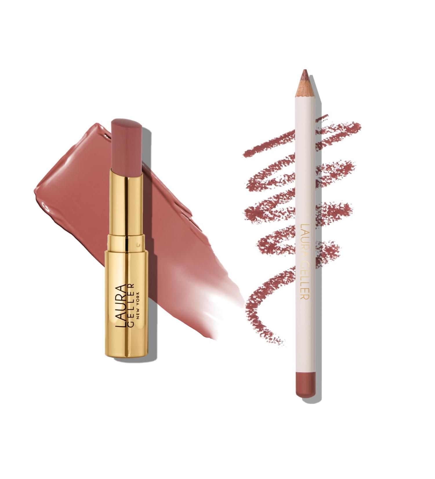 LAURA GELLER Lip Color & Liner Lip Kit | Jelly Balm Hydrating Tinted Lip Balm A Latte Love + Marble Lips Multidimensional Liner Tranquil Terracotta - Buy Online on GoSupps.com