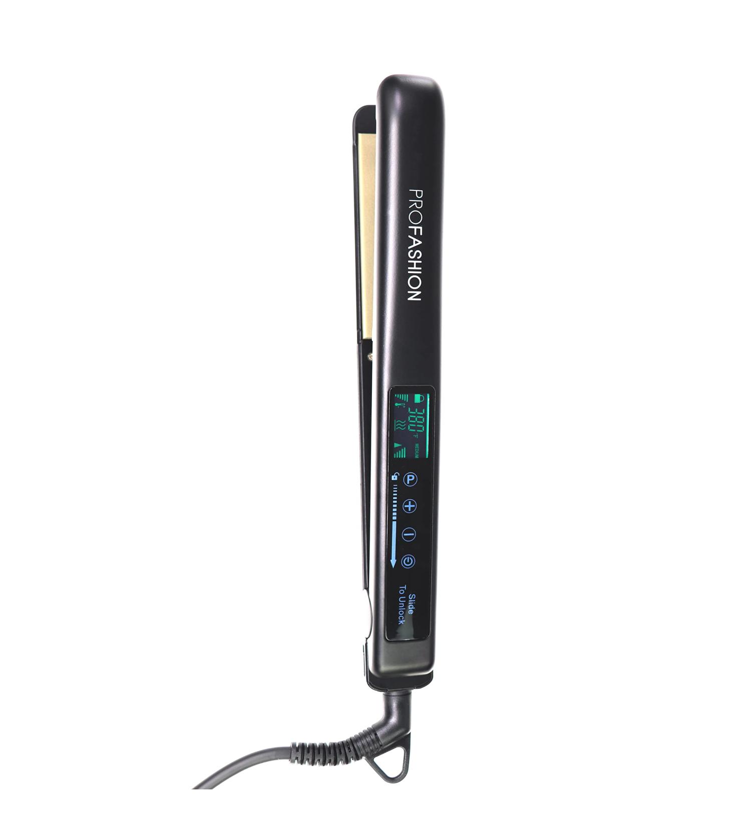 Titanium Flat Iron Hair Straightener 1.75" | Sleek & Curly Hair | Includes Travel Pouch Thermal Mat Glove & Universal Adapter | PROFASHION - Buy Online on GoSupps.com