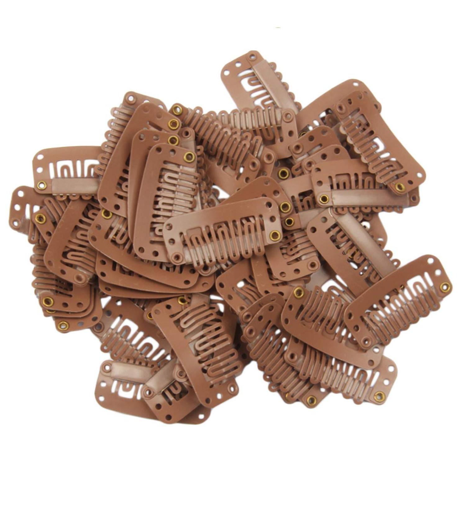 20pcs U Shape Snap Clips for Wigs/Hair Extensions/Weave Weft - Light Brown Color - Buy Online on GoSupps.com