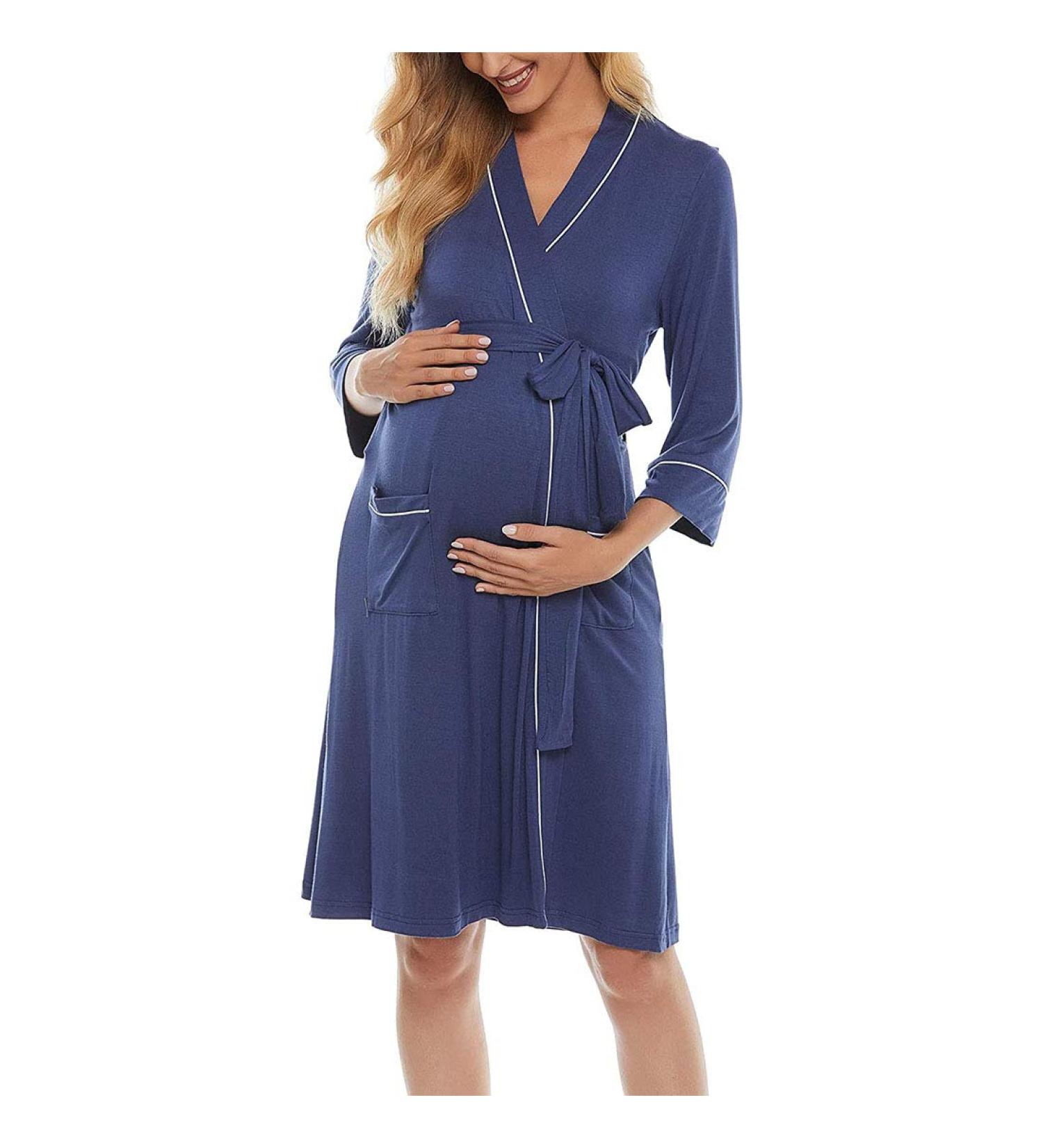 OCCIENTEC Women's Maternity Nursing Robe & Hospital Gown - Navy XL - Buy Online on GoSupps.com