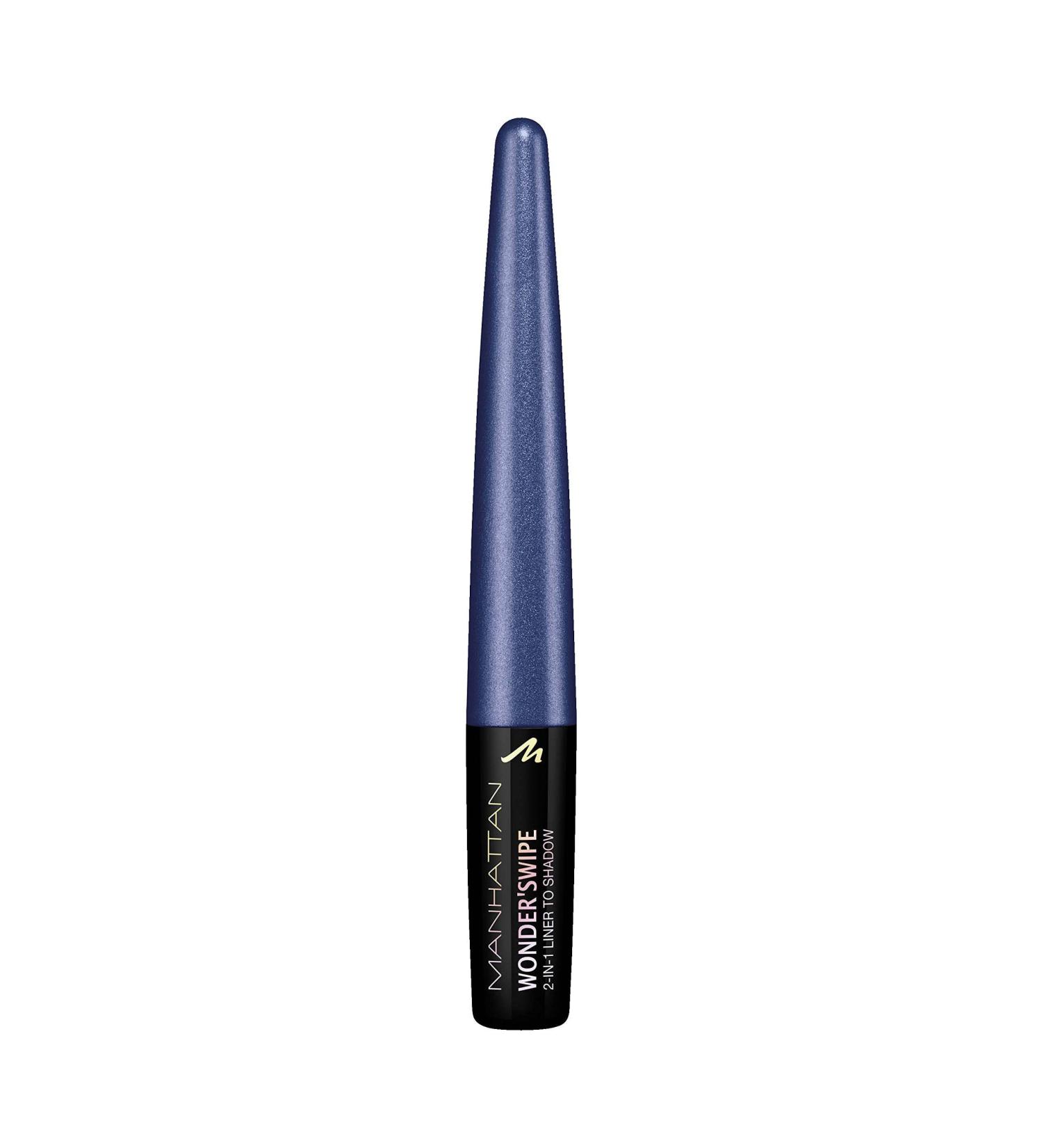 Buy Manhattan Wonderswipe 2-in-1 Shimmering Eyeliner & Eye Shadow - Color 500 Front Stage Blue (1.7 ml) | International Shipping Available - Buy Online on GoSupps.com