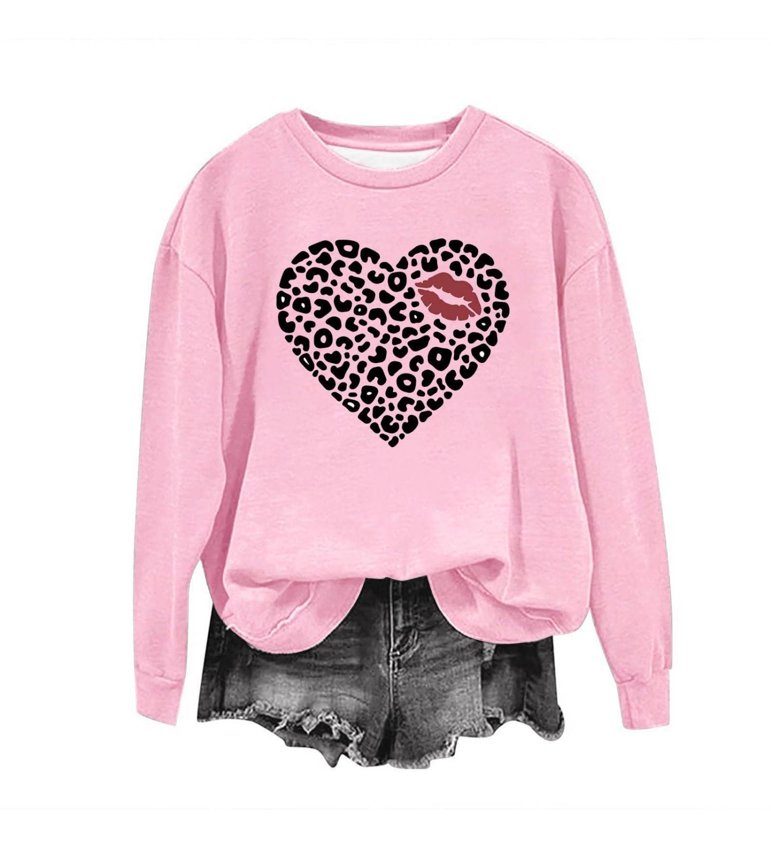 oelaio Valentine's Day 2024 Women's T-Shirts Long Sleeve Casual Valentines Shirts Fashion Loose Fit Tee Tops Dressy Spring - Buy Online on GoSupps.com