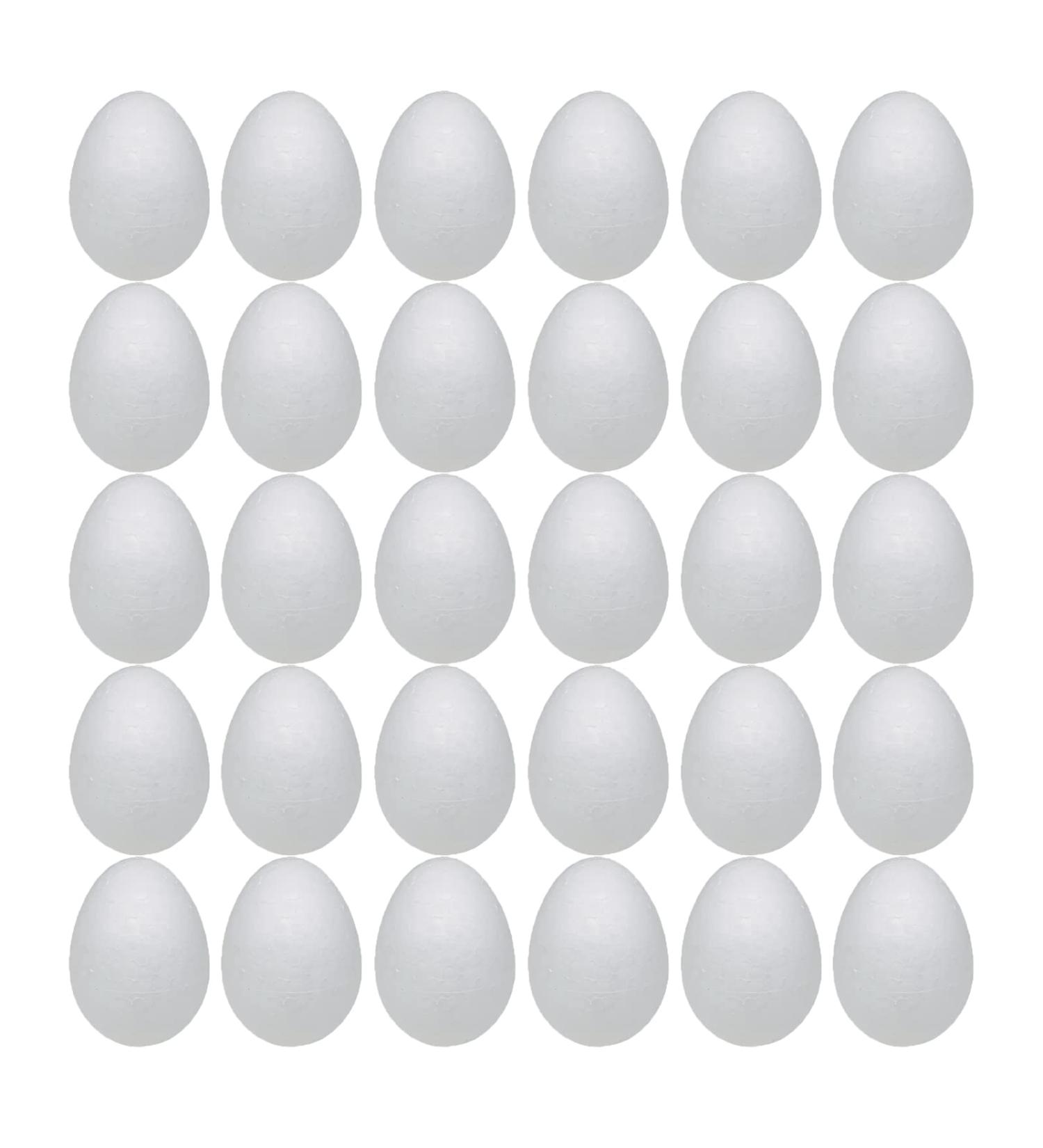 Crafjie Foam Eggs 3.15 inch 30pcs - White Polystyrene Eggs for Spring Easter Crafts - DIY Painting School Projects for Holidays - Buy Online on GoSupps.com