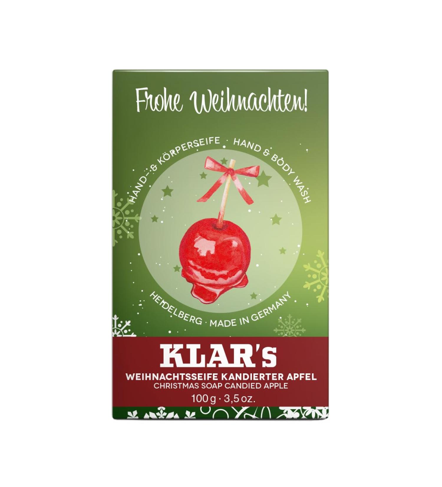  Klar Seifen Klar Seifen Christmas Soap 11215 with candied apple 100g Cosmos certified (palm oil free) suitable for normal skin soap - Buy Online on GoSupps.com