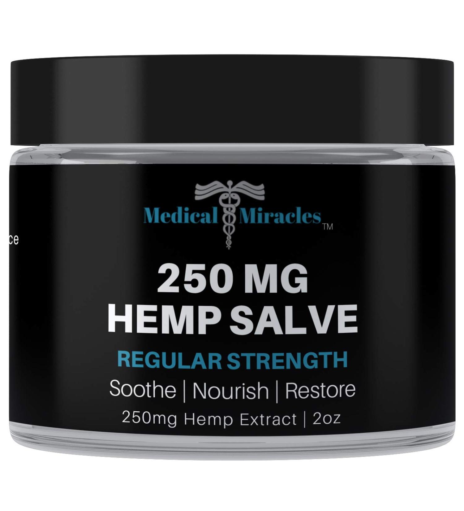 Medical Miracles Hemp 250 Mg Regular Strength Healing Salve Cream: Ideal for HIPS Joints Neck Back Elbows Fingers Hands and Knees Made in USA - Buy Online on GoSupps.com