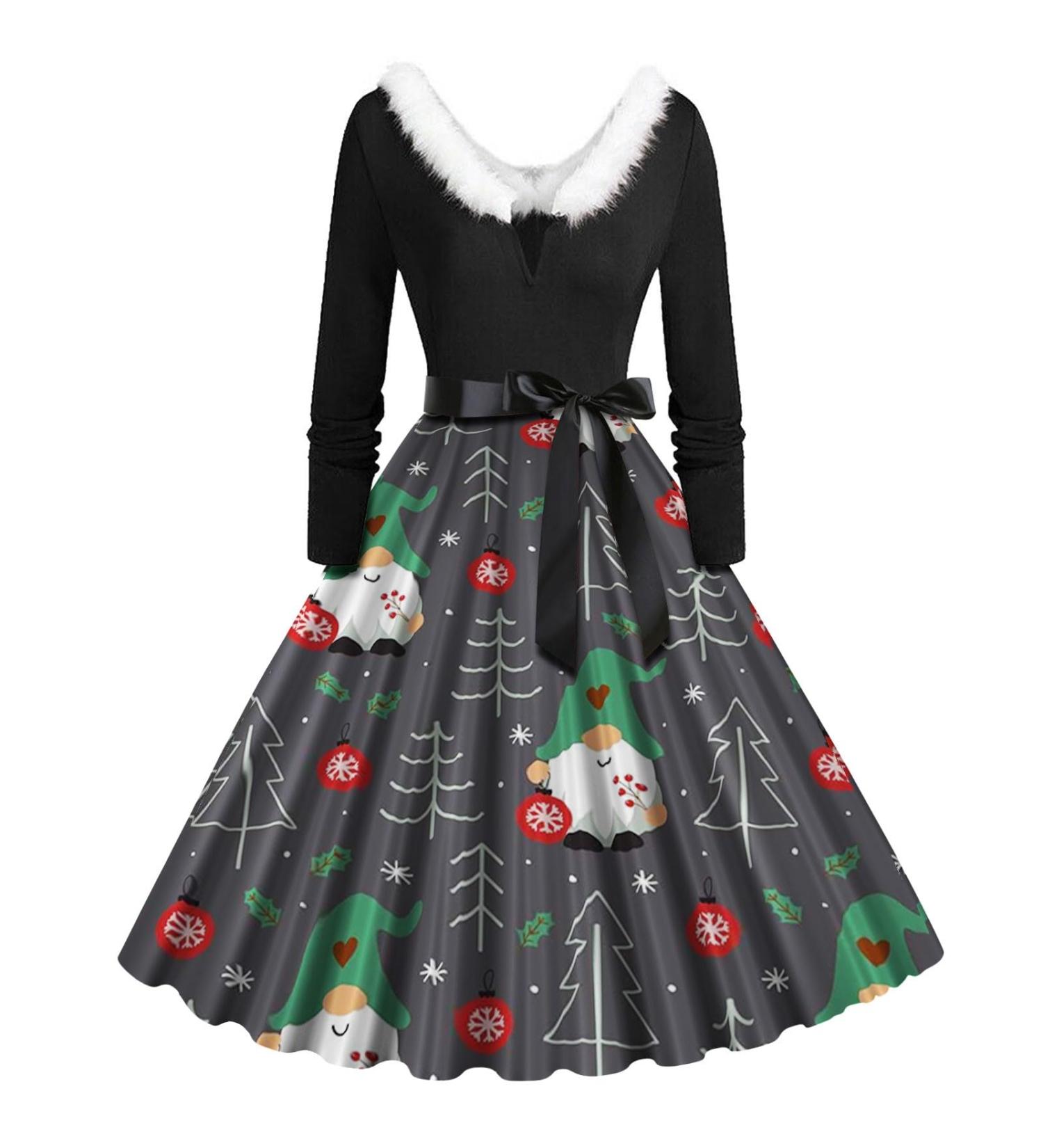 Buy Hanxiulin Women's Christmas Sweater | Long Sleeve Knit Dress for Festive Parties - Sexy & Stylish Holiday Apparel - Buy Online on GoSupps.com