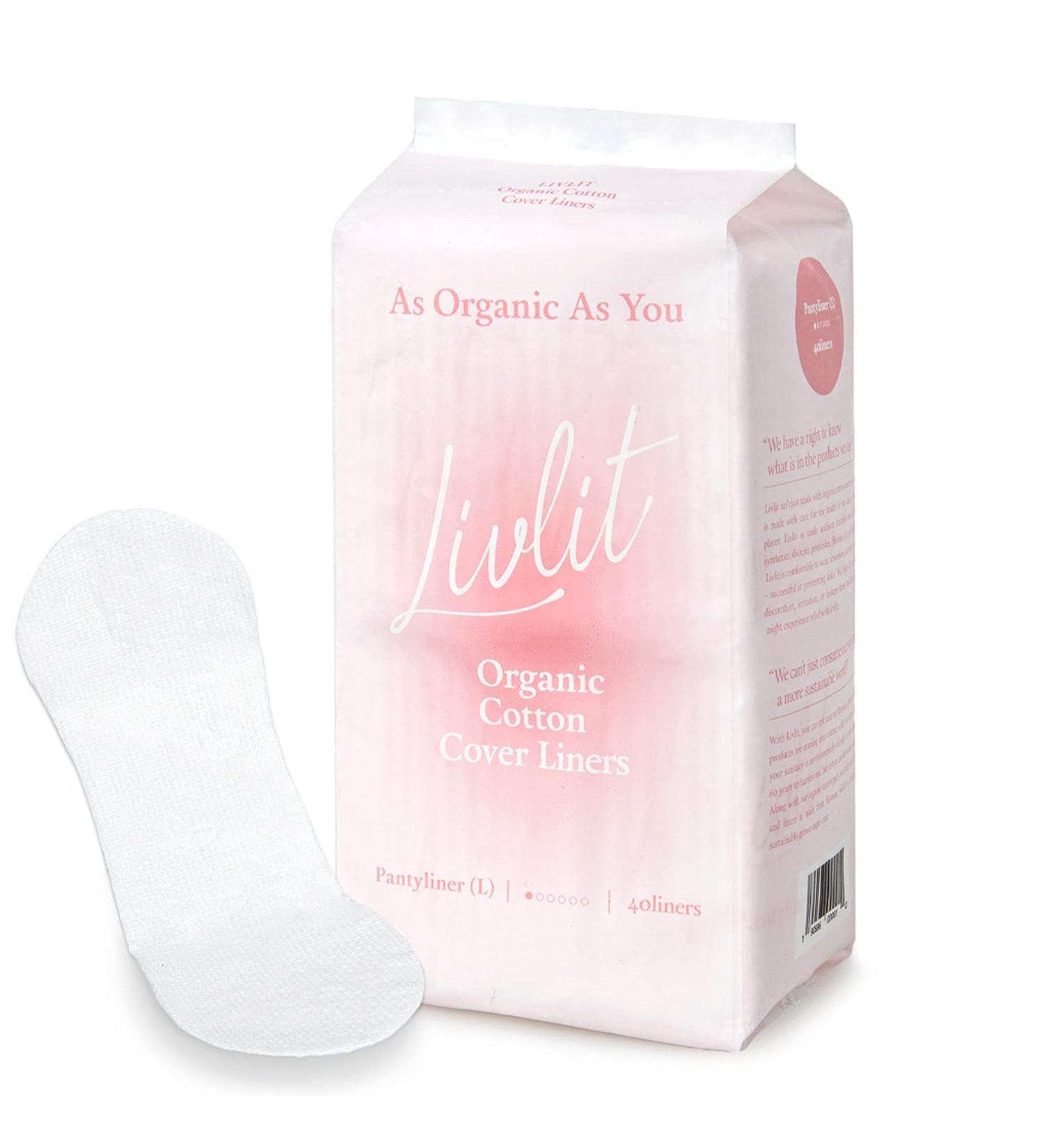 Organic Cotton Panty Liners 40 Count - Light Absorbency, Chlorine Free, Unscented & Hypoallergenic - Buy Online on GoSupps.com