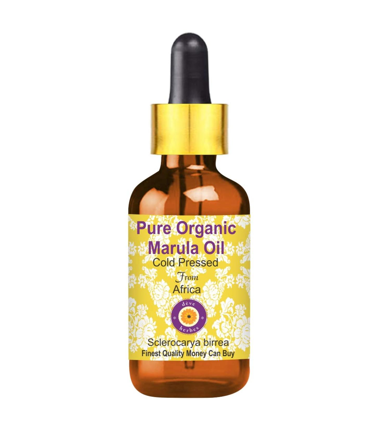 Deve Herbes Pure Organic Marula Oil (Sclerocarya birrea) with Glass Dropper Cold Pressed 5ml (0.16 oz) - Buy Online on GoSupps.com