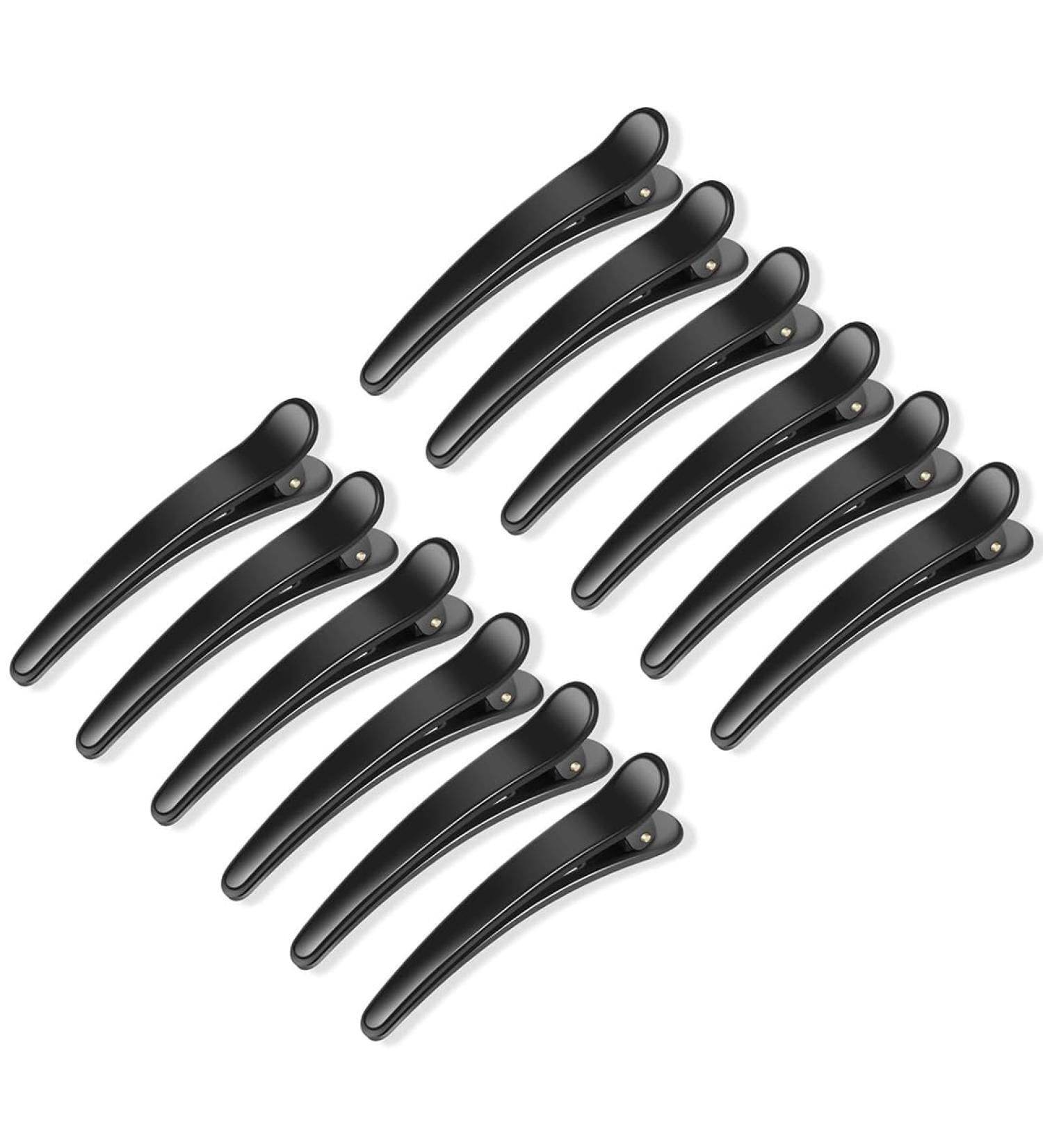 12 Hair Sectioning Clips Duckbill Hair Clips Bangs Hair Clips Makeup Hairdresser Clips Professional Hairdresser Clips for Salon Styling & Care Hair Dying Accessories Black - Buy Online on GoSupps.com