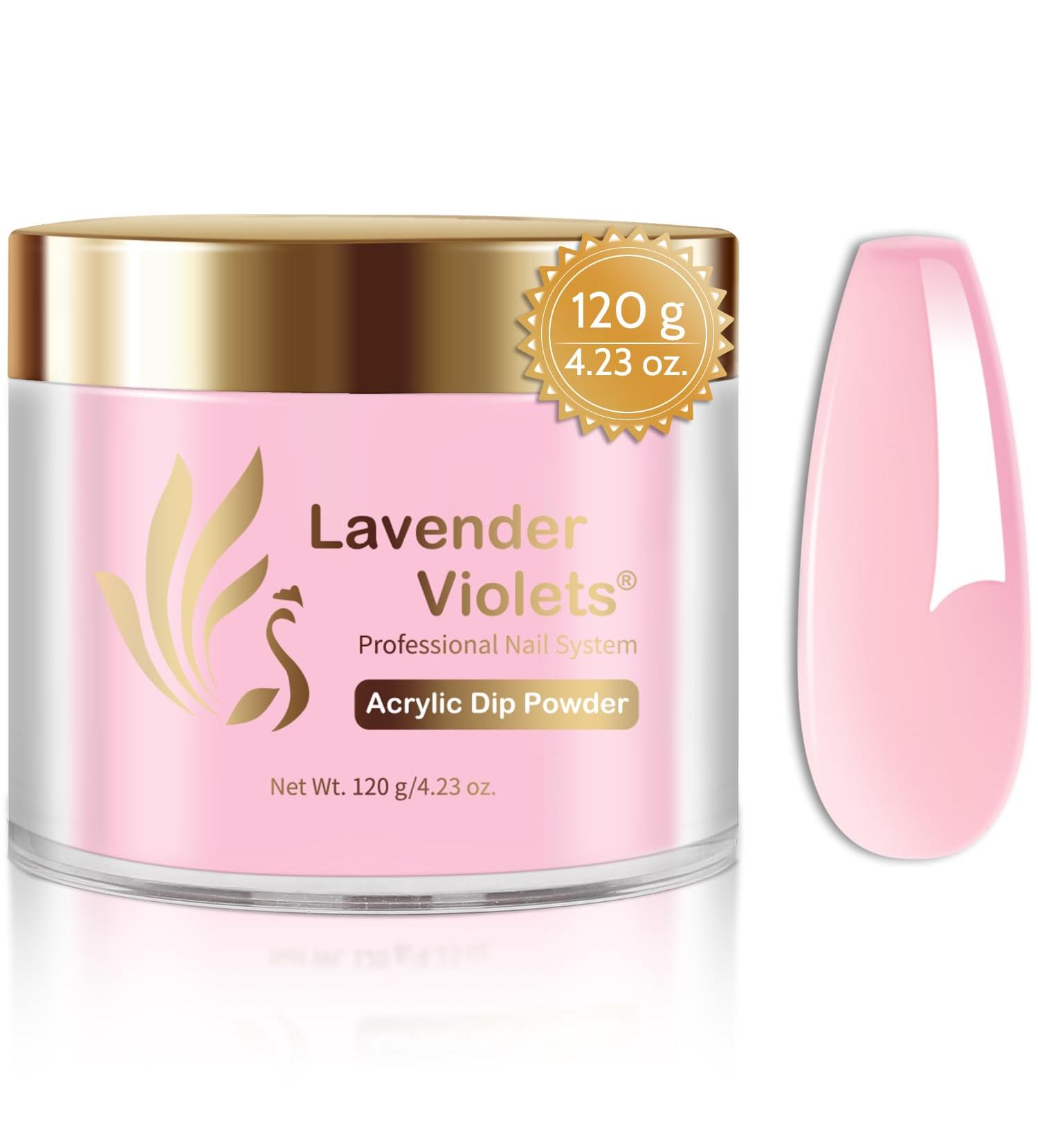 Lavender Violets 120g Pink Acrylic Powder - 4oz Large Dipping Powder Nail Kit 2in1 3D French Nail Art Starter Manicure Strengthen Nail Powder for Acrylic Nail Extension Carving Nails L003 - Buy Online on GoSupps.com