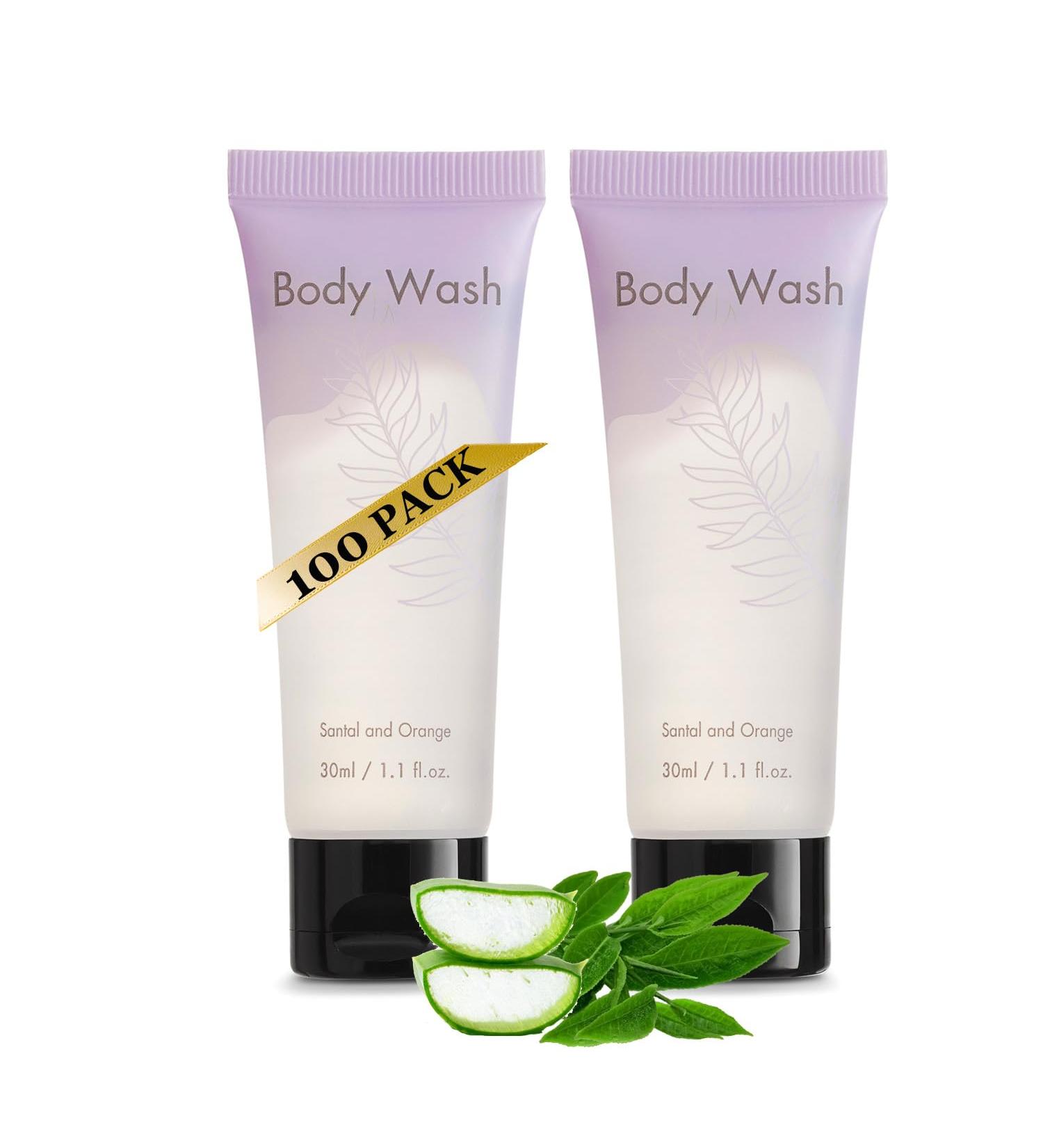 Leak-Proof Travel Size Body Wash 1 Oz Each Pack of 100 Bulk Pack Hotel Body Wash Santal and Orange Scent Amenities and Toiletries for Hospitality 1 Fl Oz (Pack of 100) - Buy Online on GoSupps.com