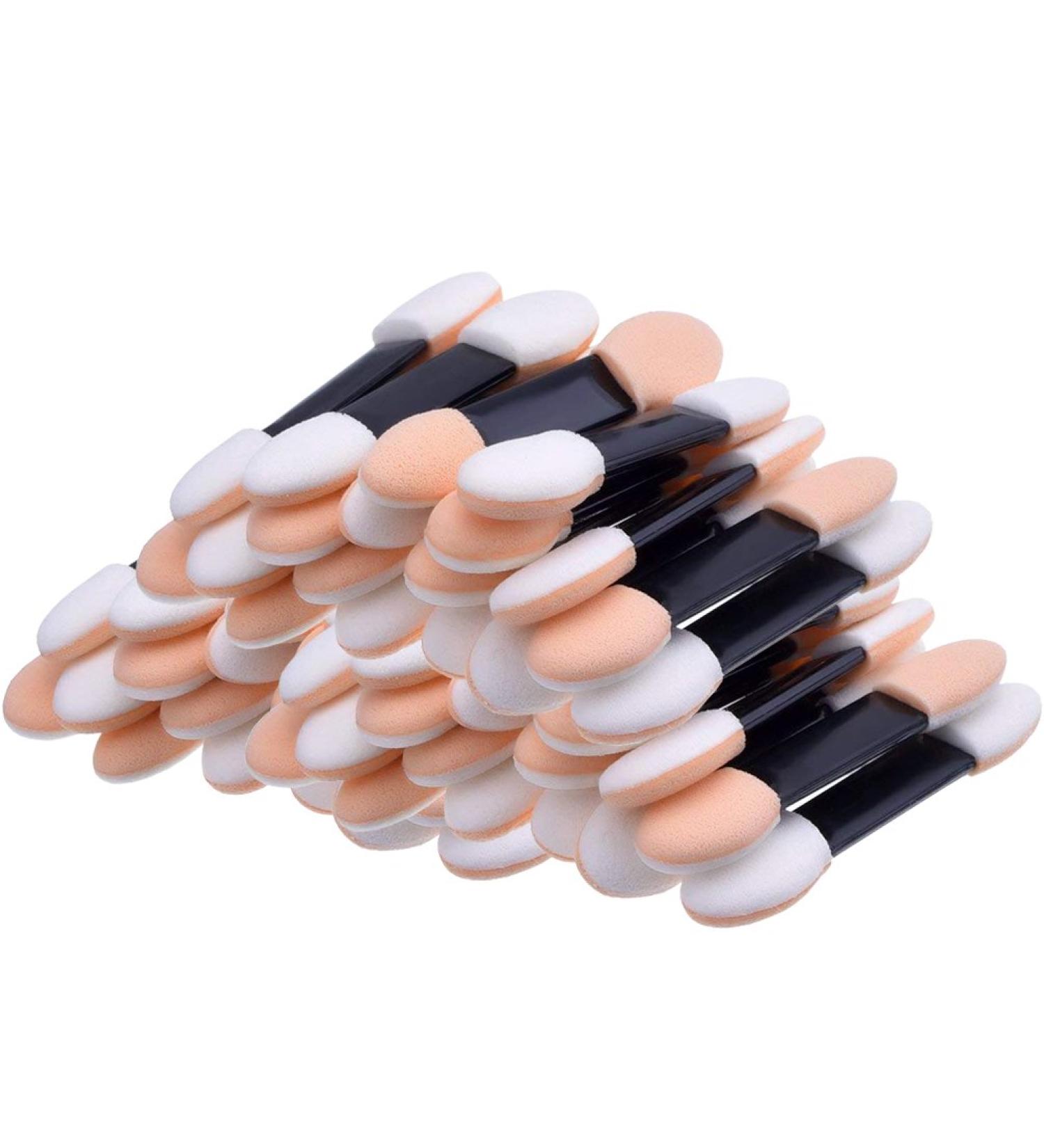 KINGMAS 100 Pack Double Ended EyeShadow Brushes - Disposable Oval Applicator Makeup Tools - Buy Online on GoSupps.com