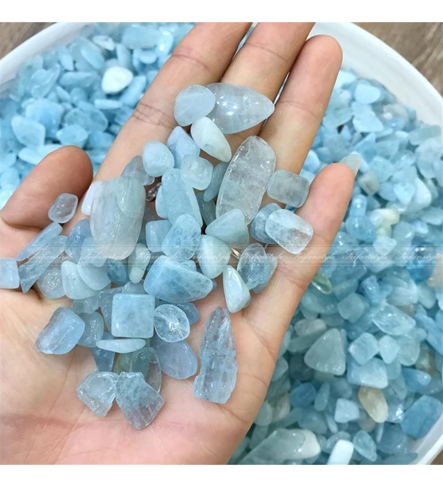 Natural Aquamarine Sapphire sea Tumbled Stones Crystals and Minerals Aquarium Quartz Crystals Natural Stones Stone Crystal Reiki - Buy Online on GoSupps.com