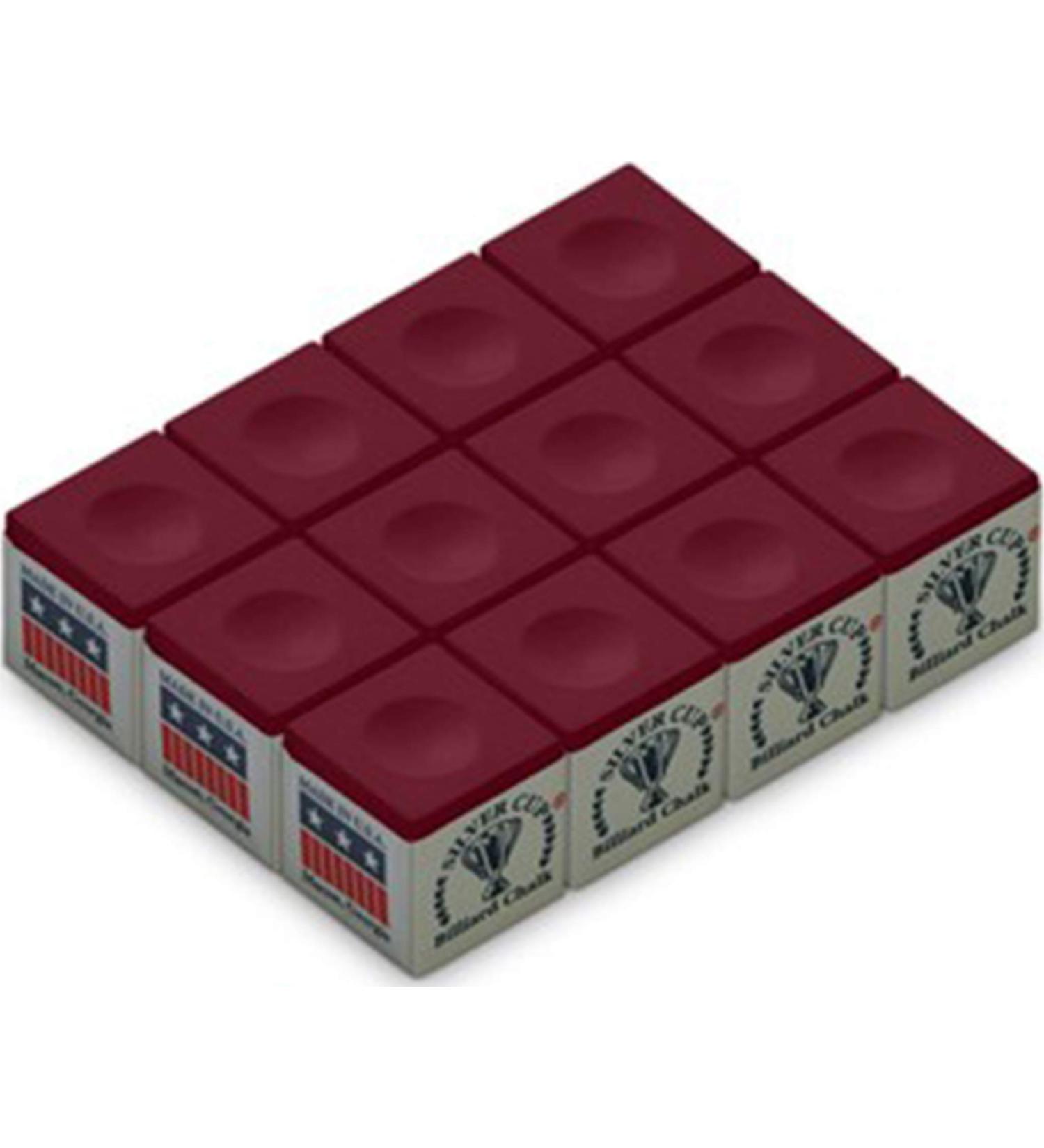 Silver Cup SC-12-BURGUNDY Chalk Dozen Box, Burgundy