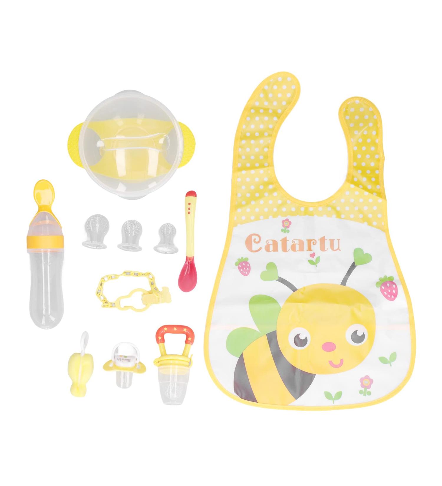 10-Piece Baby Food Feeder Pacifier Set | Soft Silicone Squeeze Spoon for Infants | Ideal for Fruits Milk & Vegetables | Safe & Gentle Feeding Solution - Buy Online on GoSupps.com