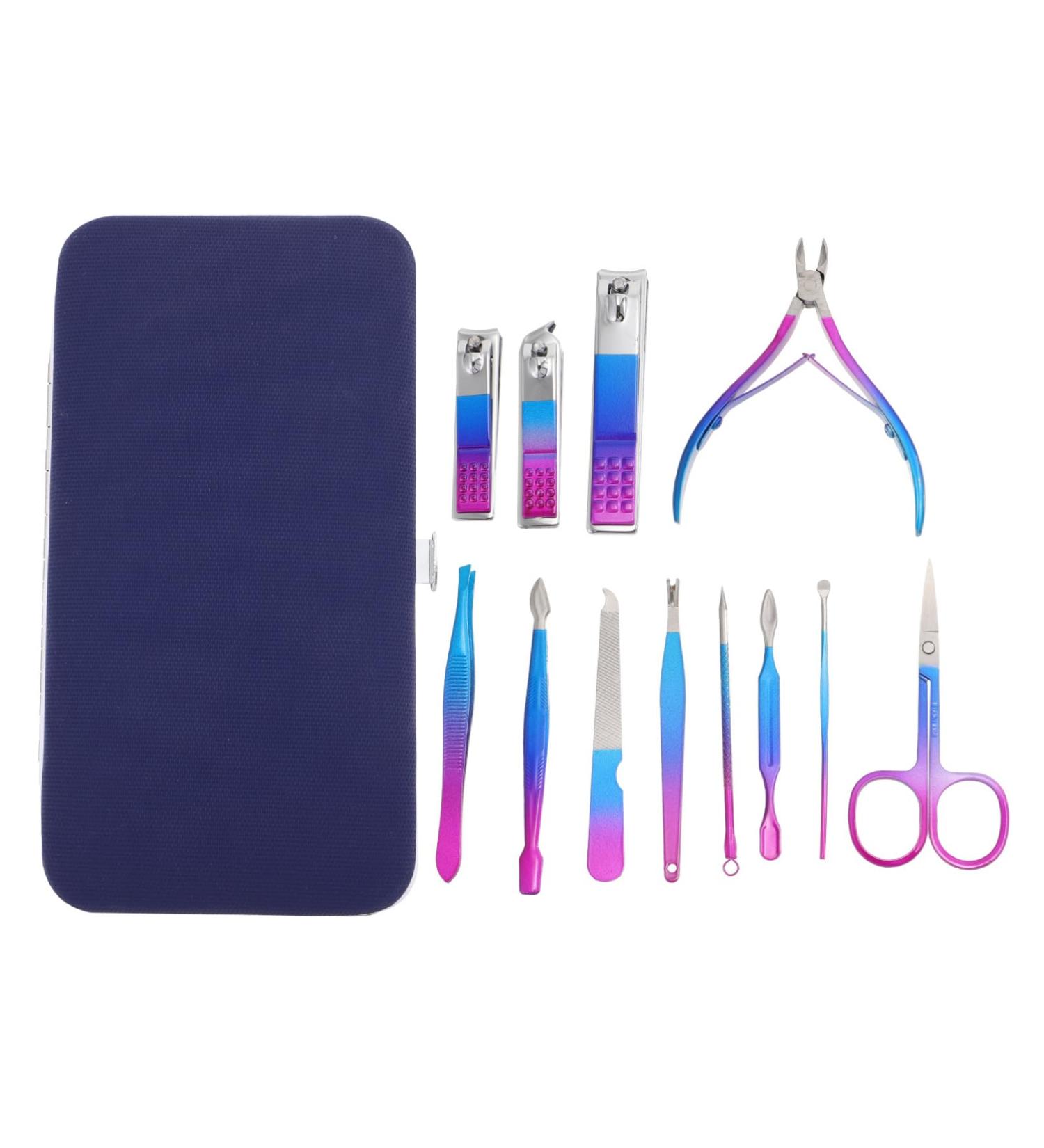 FRCOLOR 1 Set Nail Set Travel Nail Clippers Pedicure Tools Stainless Steel Set Eyebrow Remover Dead Skin Push Pedicure Care Tools Pu Leather Colorful Manicure Trimmer Set Nail Trimmer Flat - Buy Online on GoSupps.com