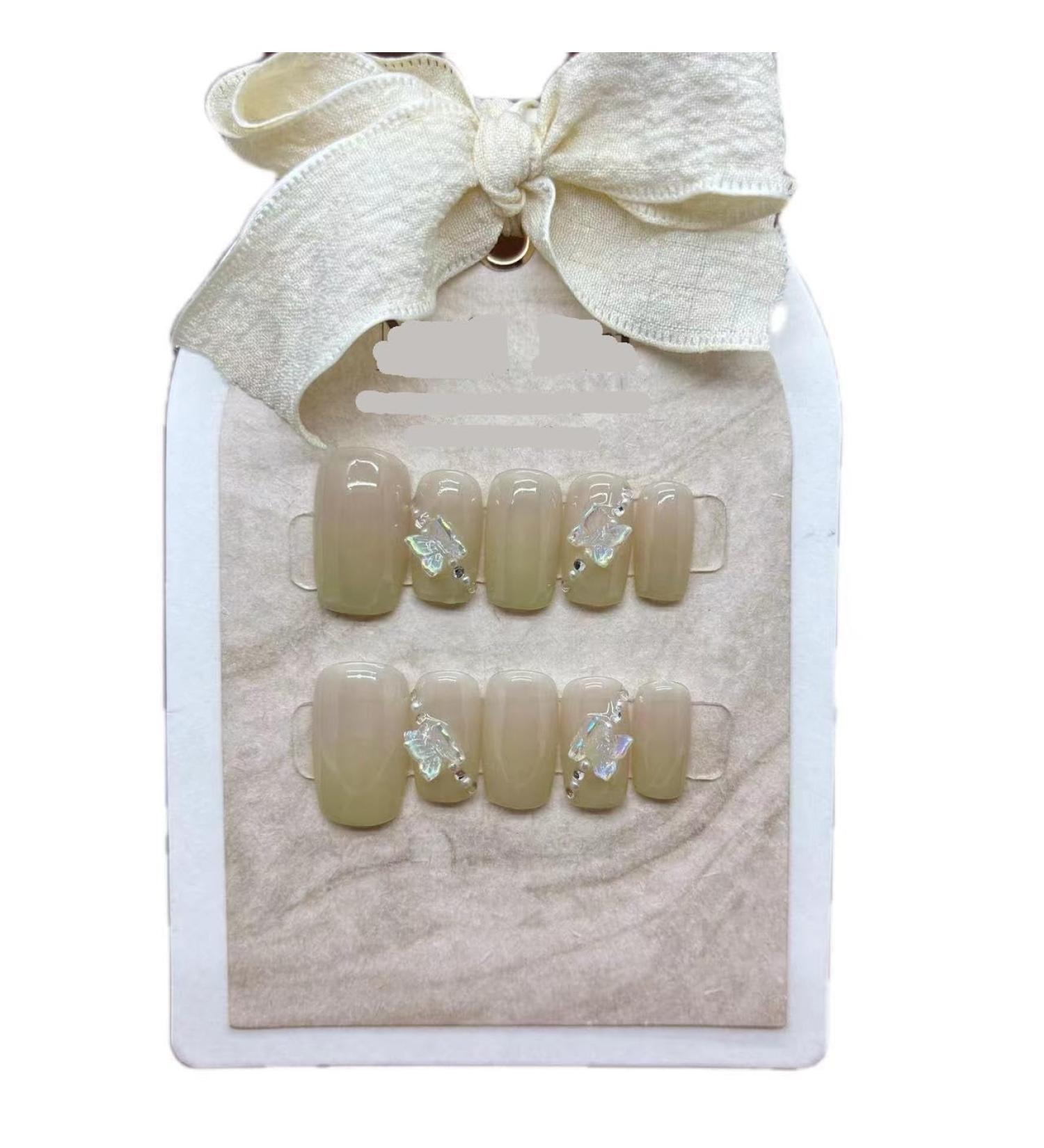 Handmade Nail Wearing False Nail Set with Gradual Bow Knot Small and Fresh Whitening Detachable Nail Patch (Size : S) - Buy Online on GoSupps.com