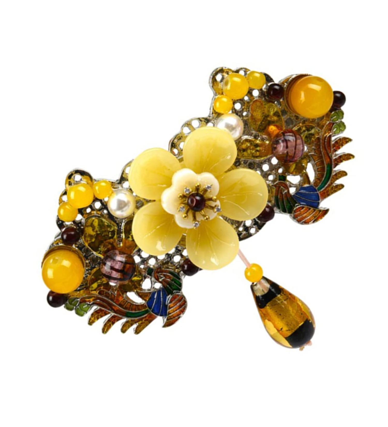 Housoutil Hairpin Hair Barrettes Hair Clip Hair Pin Hair Claw Clips for Women Wedding Hair Accessories for Women Flower Ponytail Barrette Vintage Hair Barrette Spring Hair Barrette - Buy Online on GoSupps.com