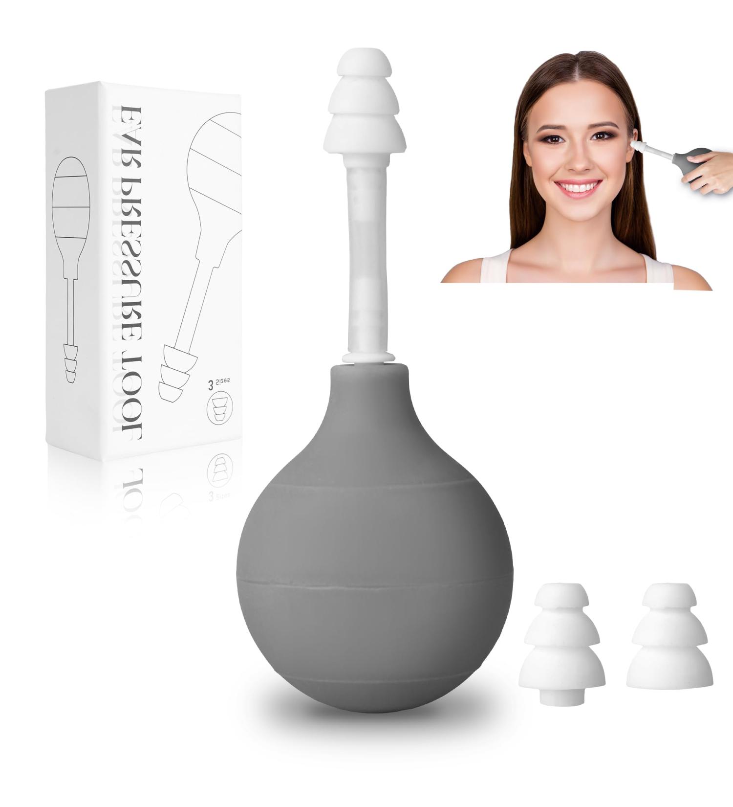 Ear Pressure Relief Tool Ear Pressure Relief Device for Flying and Diving Tinnitus Migraine and Headache Relief with 3 Replacement Heads Maintains Ear Pressure Balance and Alleviates Earache Gray - Buy Online on GoSupps.com