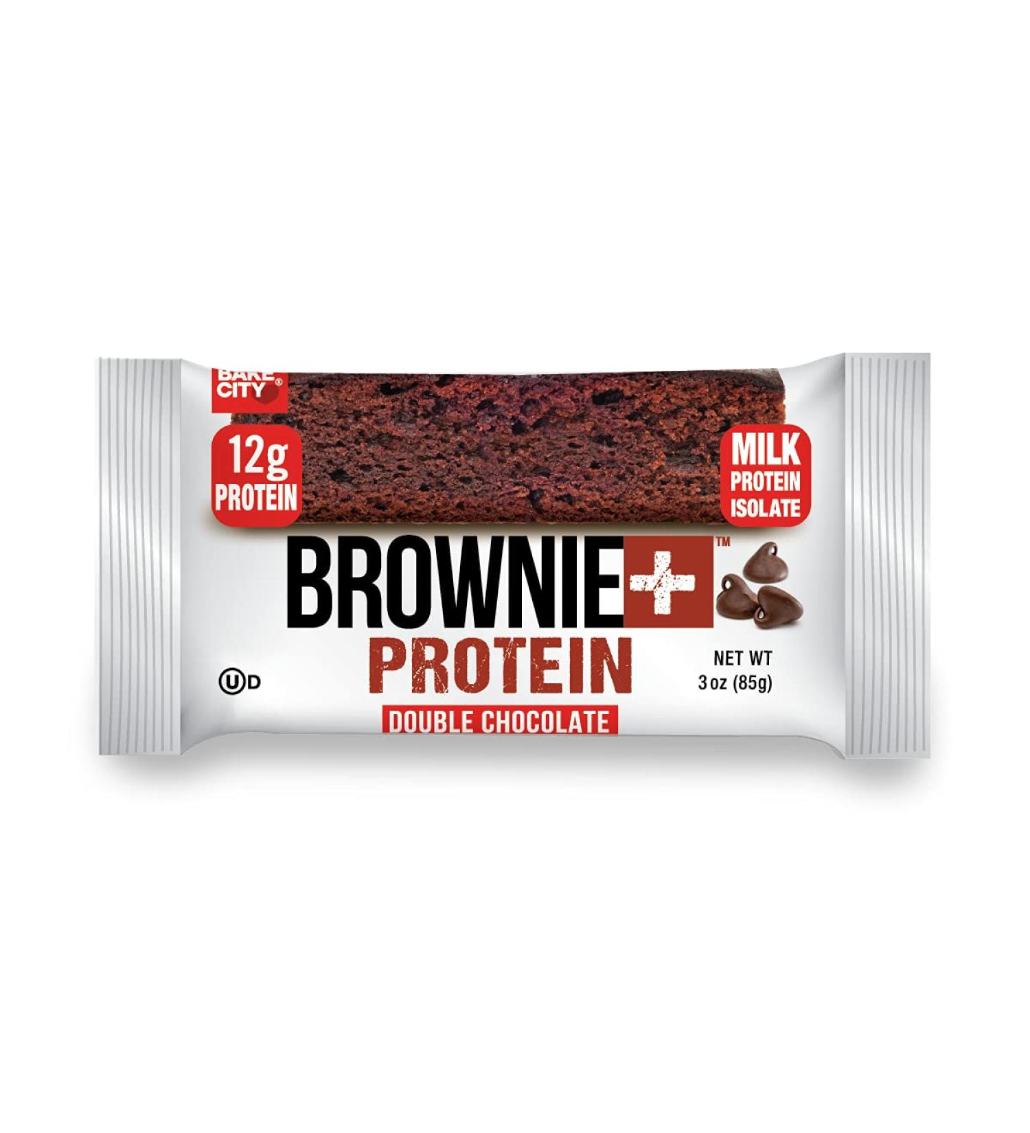 Bake City - Protein Brownie Plus - 12g Whey Protein Isolate Kosher Natural Flavors 3oz - Double Chocolate (Pack of 16)