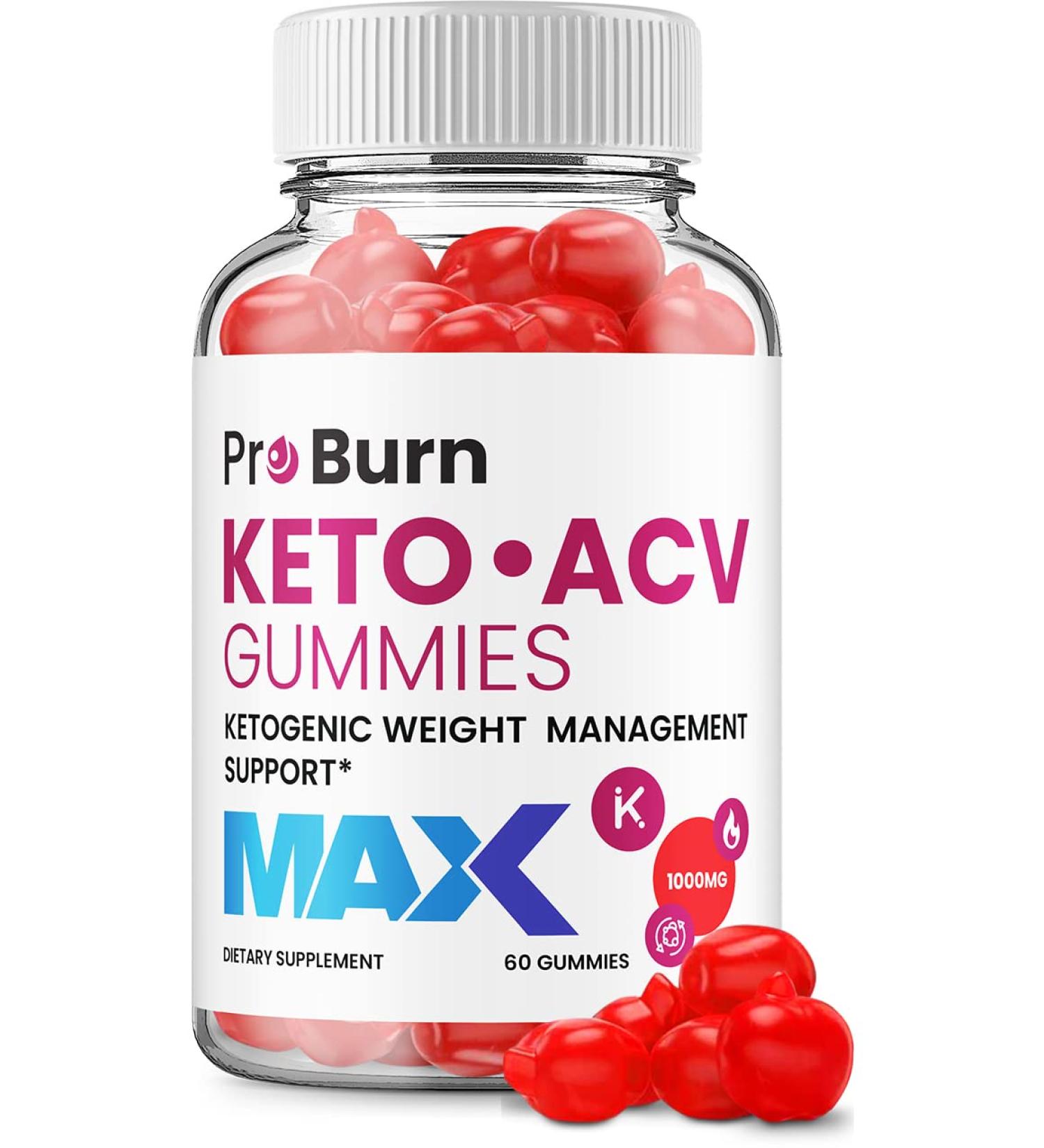 Pro Burn Max Keto Plus ACV Gummies with B12 and Beet Root Juice - 60 Gummies - Buy Online on GoSupps.com