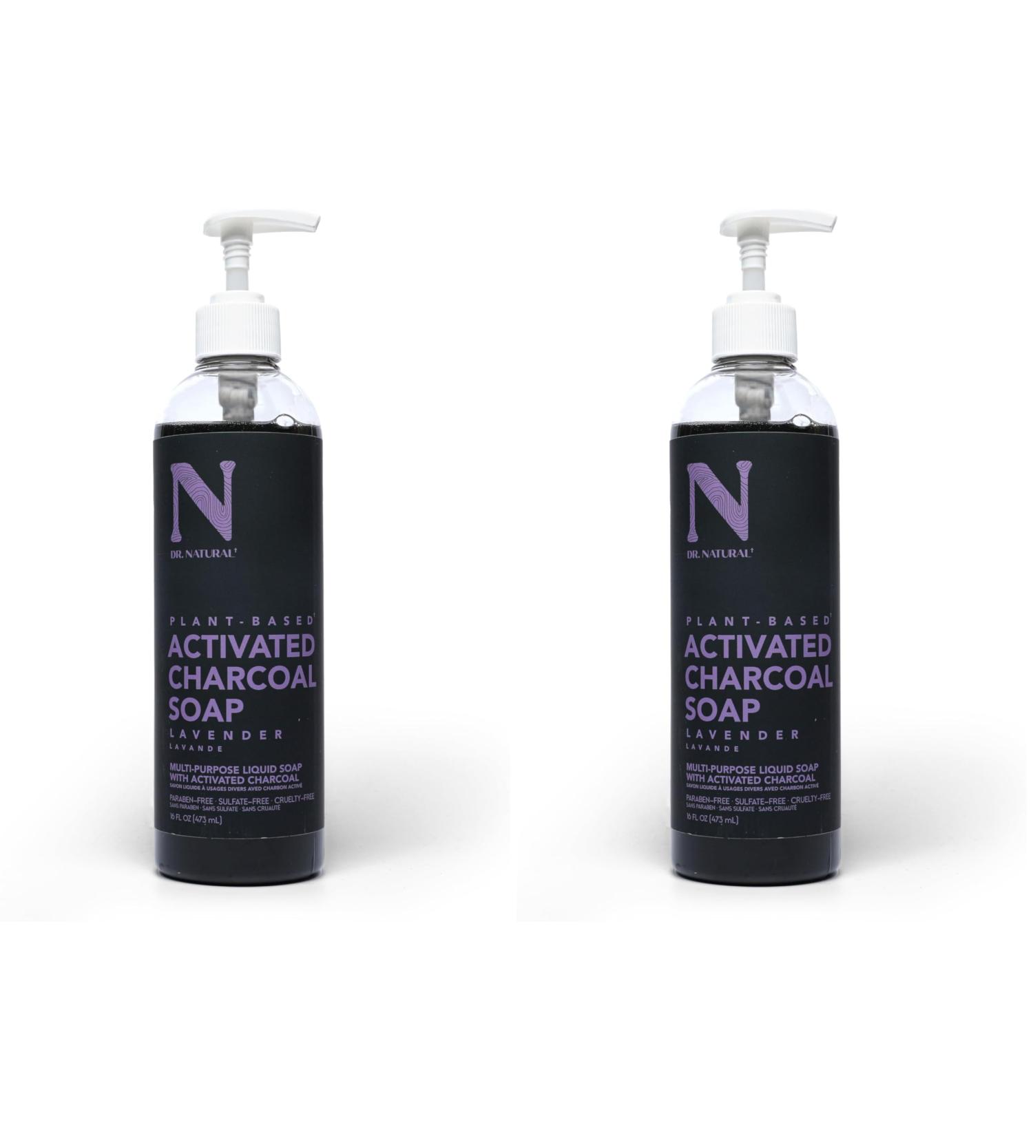 Dr. Natural Activated Charcoal Liquid Soap - Anti Acne and Blemishes - Deep Cleansing Body Wash - Gentle Body Soap for Clear Skin - Lavender - 16 oz (Pack of 2) Lavender 16 Fl Oz (Pack of 2) - Buy Online on GoSupps.com