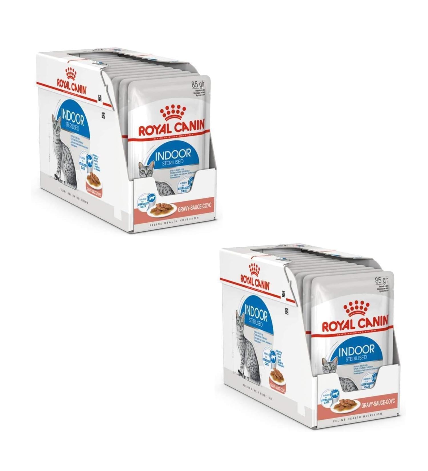 Royal Canin Indoor Sterilised in Soet | Double Pack | 2 x 12 x 85 g | Complete Food for Adult Cats Living Indoors - Buy Online on GoSupps.com
