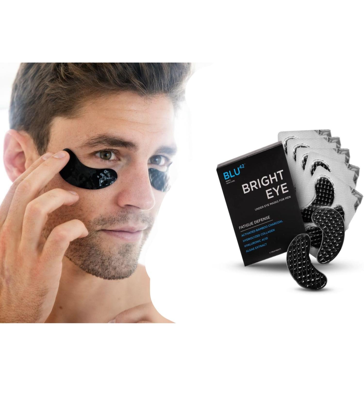 Men's Activated Charcoal Eye Patches - Anti-Wrinkle Energizing Masks for Puffiness & Dark Circles (5 Pack) - International Shipping Available - Buy Online on GoSupps.com