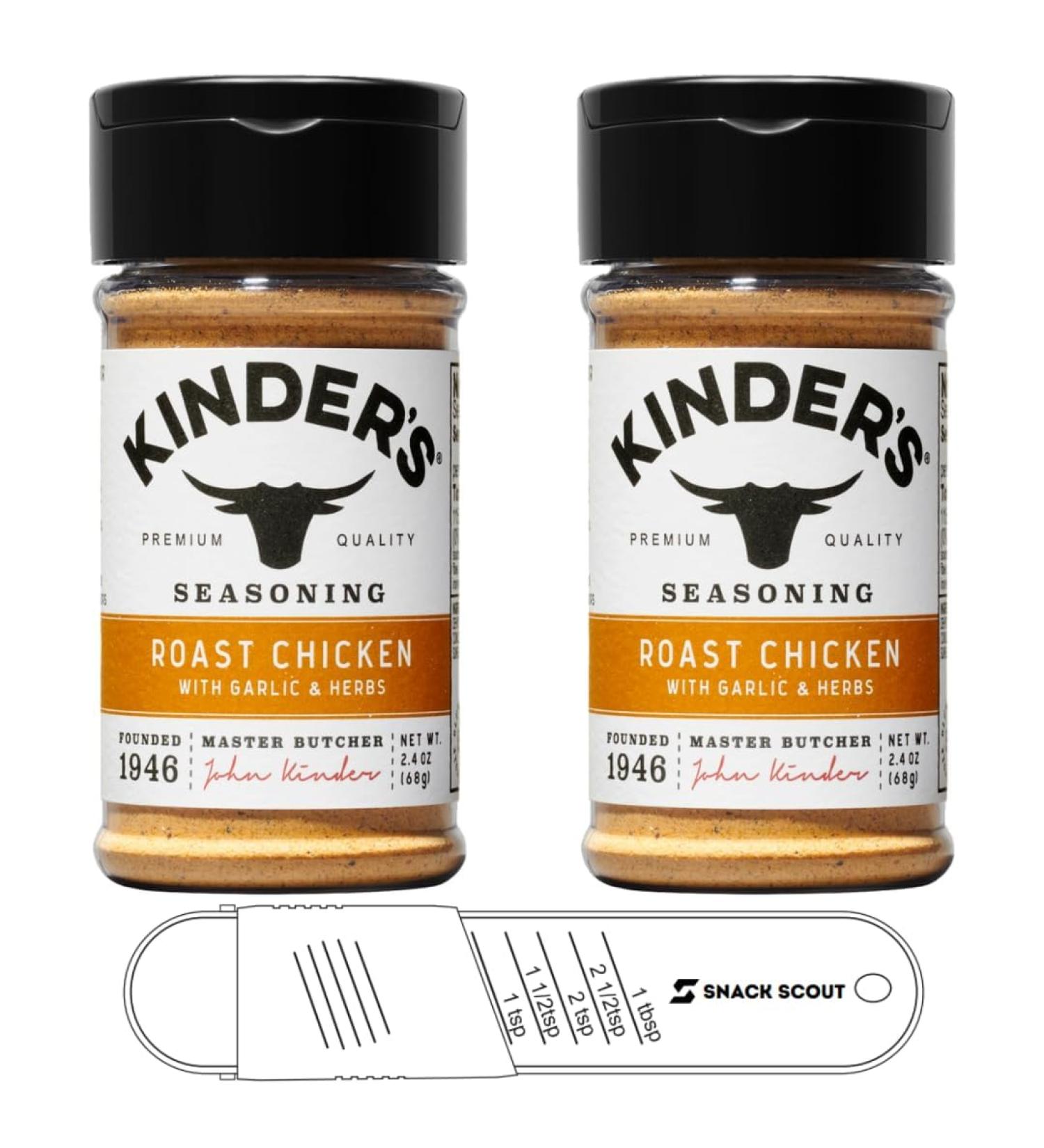 Kinder's Roast Chicken with Garlic and Herbs Seasoning 2.3 oz. Pack of 2 Bundle With Snack Scout Adjustable Measuring Spoon - Buy Online on GoSupps.com