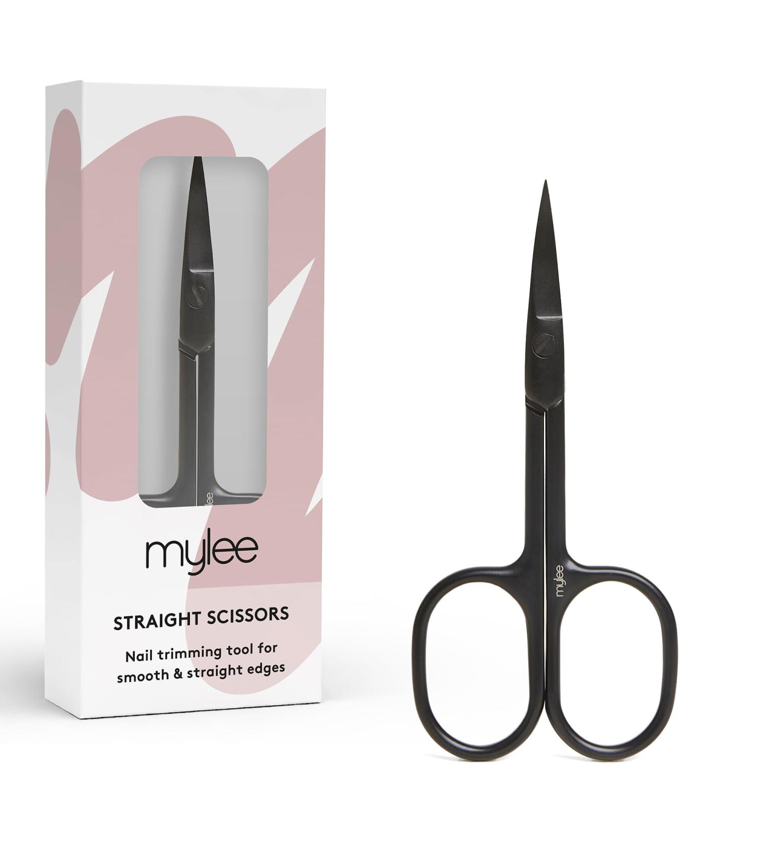Mylee Straight Edge Nail Scissors Professional Sleek Matte Black Stainless Steel Salon-Quality Nail Scissors for Precision Trimming of Nail Edges and Creating Straighter Shapes - Buy Online on GoSupps.com
