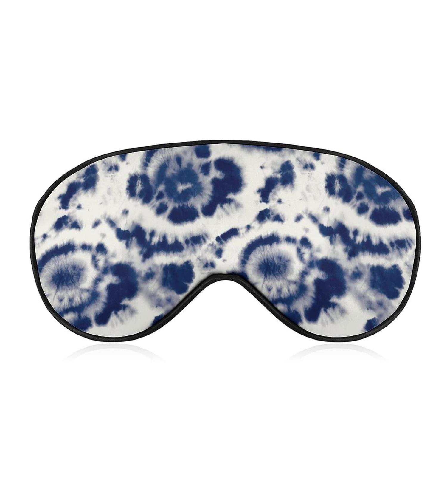 Psychedelic Blue Tie Dye Sleep Mask for Women | Adjustable Eye Shades Cover with Elastic Strap - Perfect for Travel & Relaxation - Buy Online on GoSupps.com