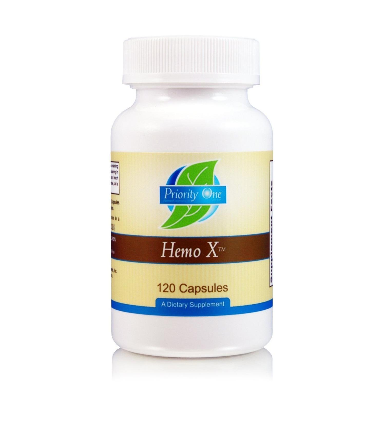 Priority One Vitamins Hemo-X 120 Capsules - Supports Red Blood Cell Production and Iron Absorption - Buy Online on GoSupps.com