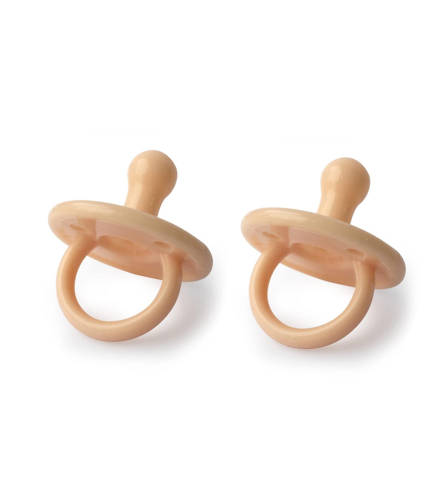 Filibabba Silicone Pacifier Set | 100% Silicone Baby Pacifiers in Peach | Danish Design | Round Pacifiers with Storage Box | 2 Pieces - Buy Online on GoSupps.com