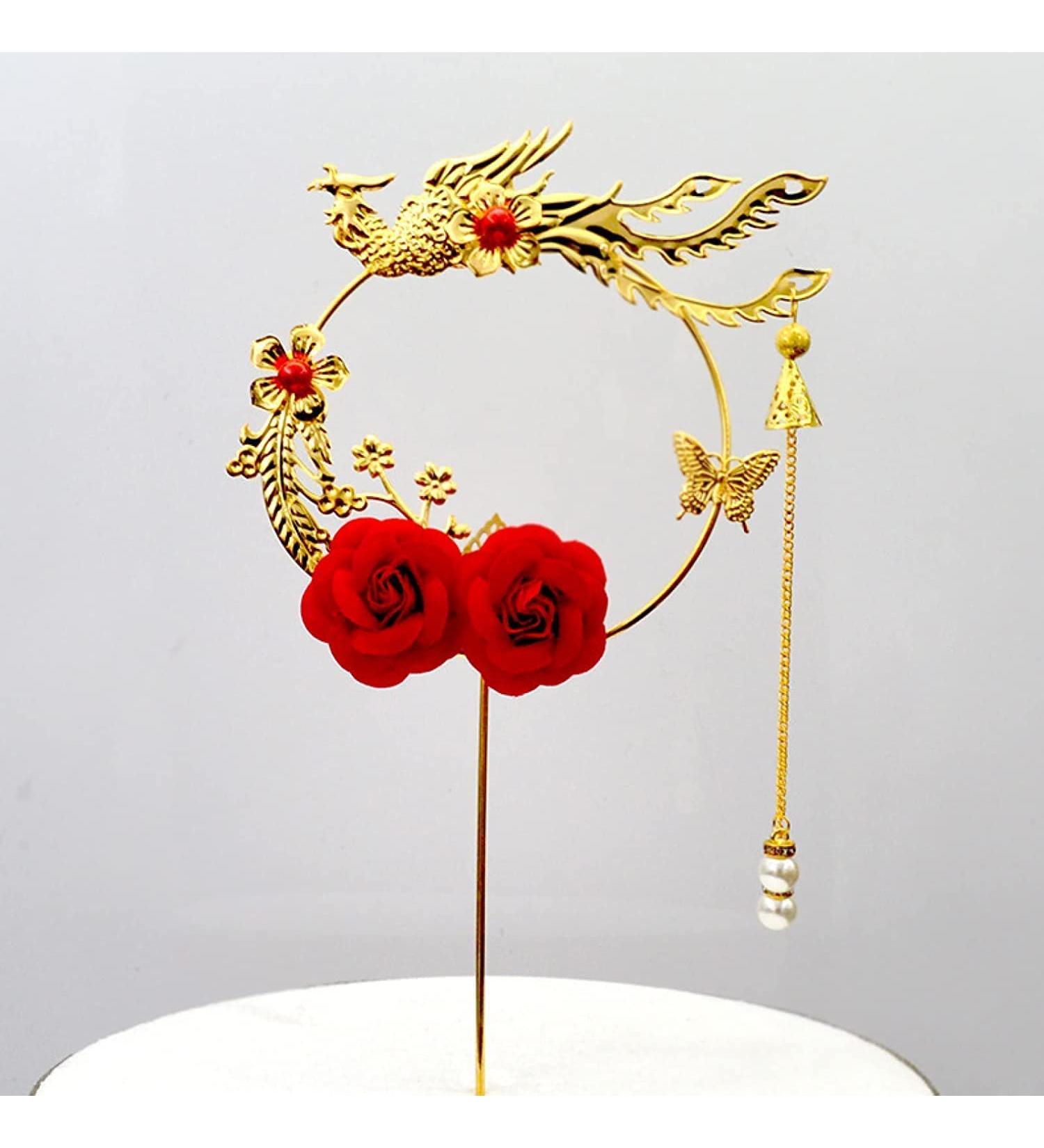 Personalised Cake Toppers Cake Decorations Cake Toppers for Women Chinese Style Cake Decorations Elegant Party Dessert Decoration Supplies Love Gift Gold Gd - Buy Online on GoSupps.com