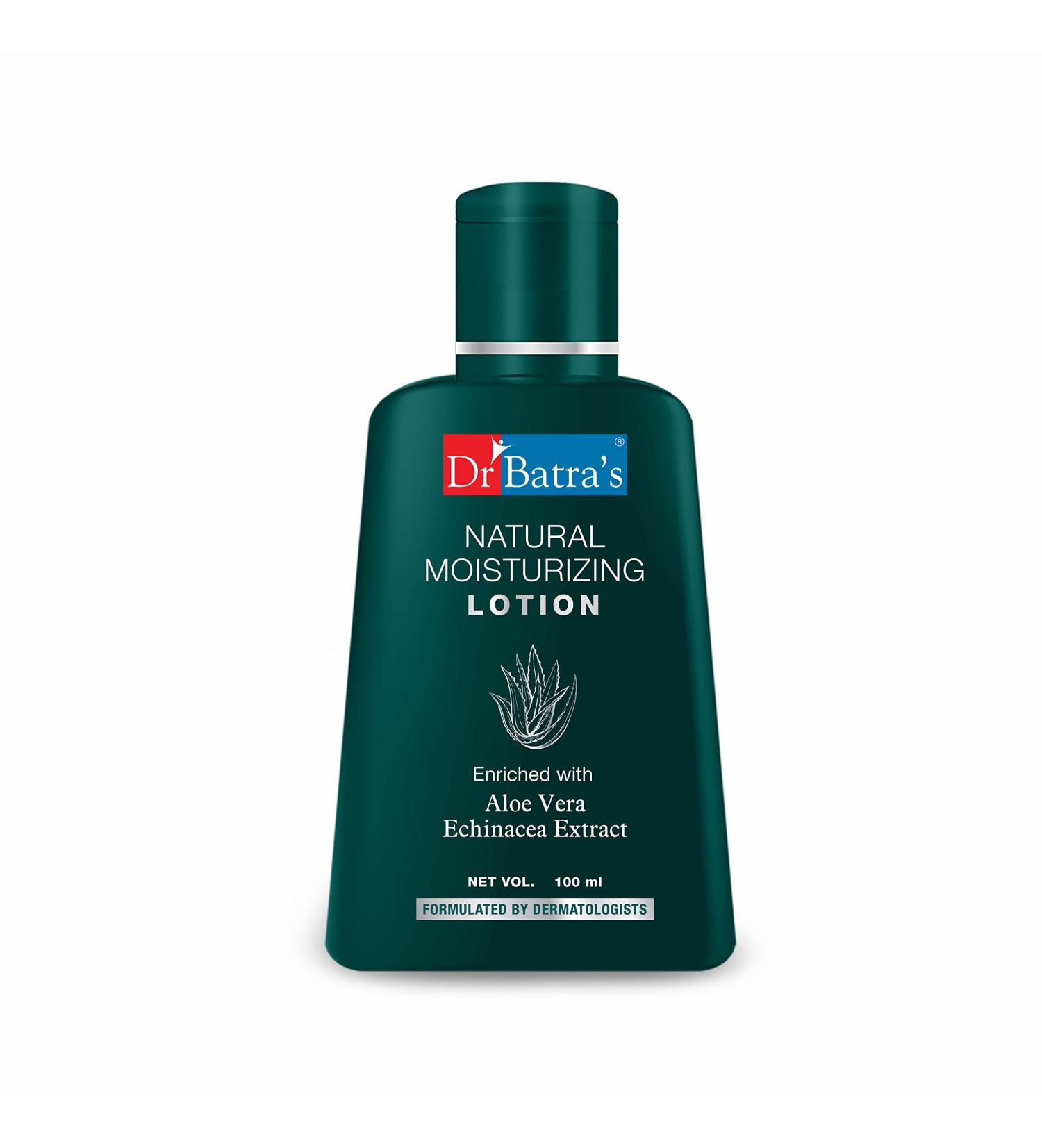 Dr Dry Dr Batra's Natural Moisturizing Lotion with Echinacea & Aloe Vera - 100ML | Hydrating Skin Care for All Skin Types | International Shipping Available - Buy Online on GoSupps.com