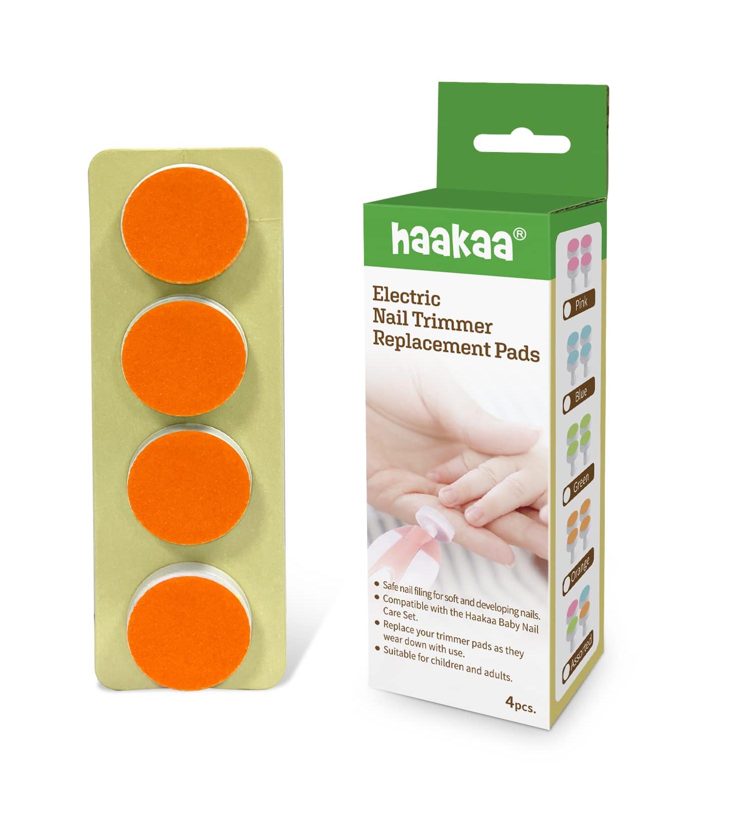 haakaa Electric Nail Trimmer Replacement Pads Baby Nail Trimmer Heads for Standard Baby Nail File Suitable for 12 Months+ Orange - Buy Online on GoSupps.com