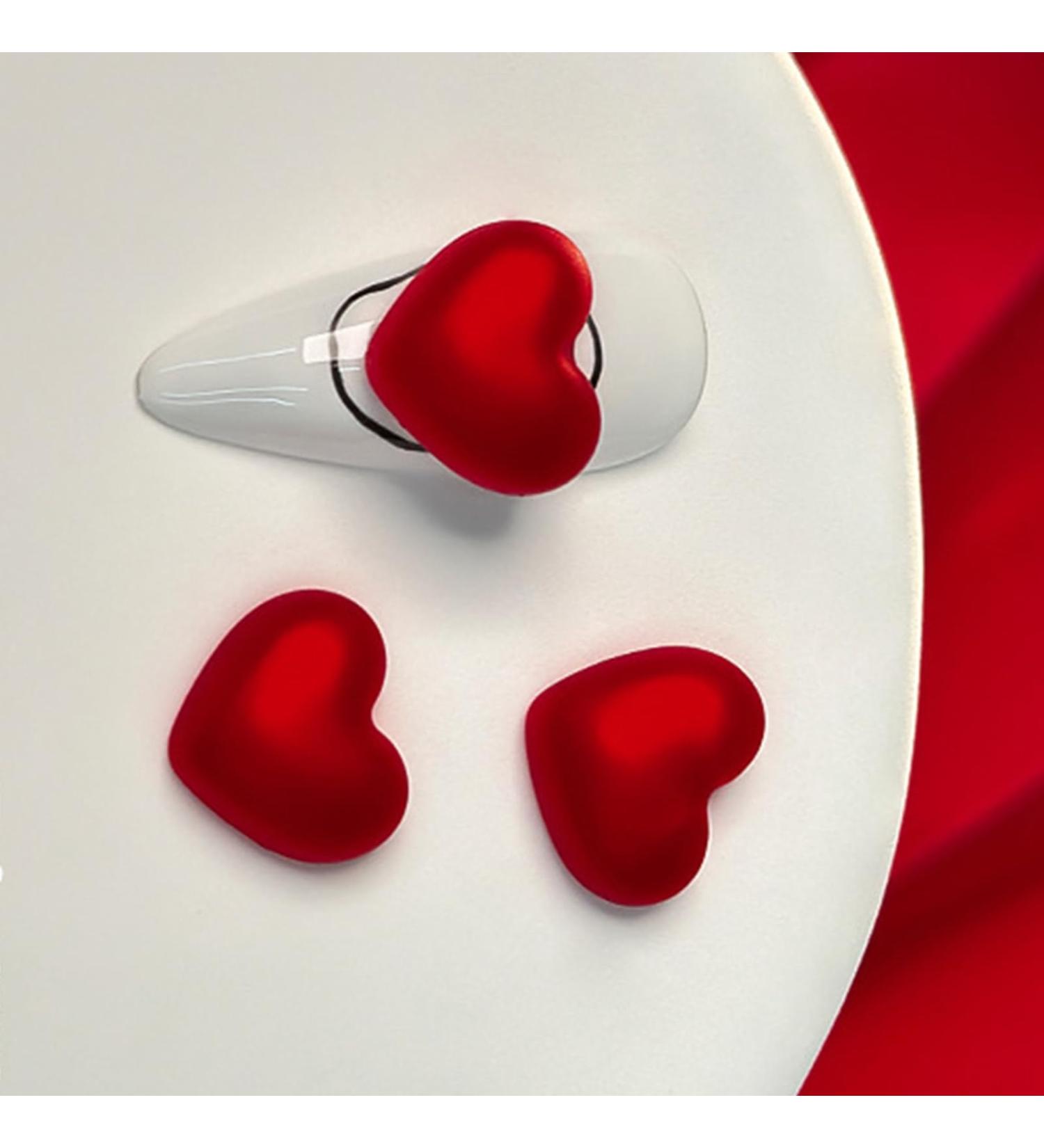 Love New Year Nail Crystal Heart Nail Art Plush Heart Nail Art Decoration DIY Nail Supplies For Girl Crystal Heart Nail Art Love Nail Plush Heart Nail Art Decor 2 small matte hearts - Buy Online on GoSupps.com