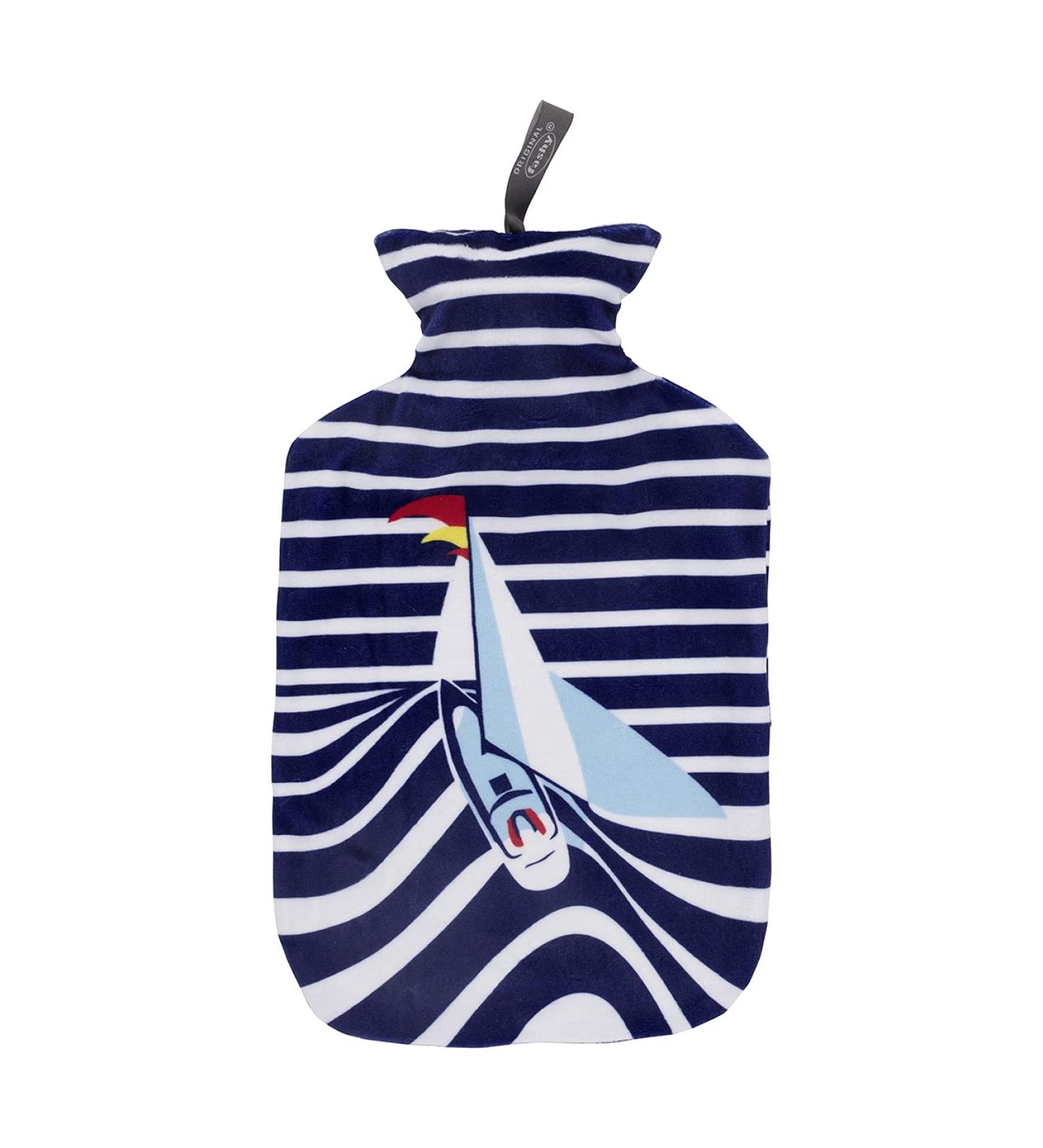 Fashy 2.0L hot water bottle with printed cover 67377 54 blue