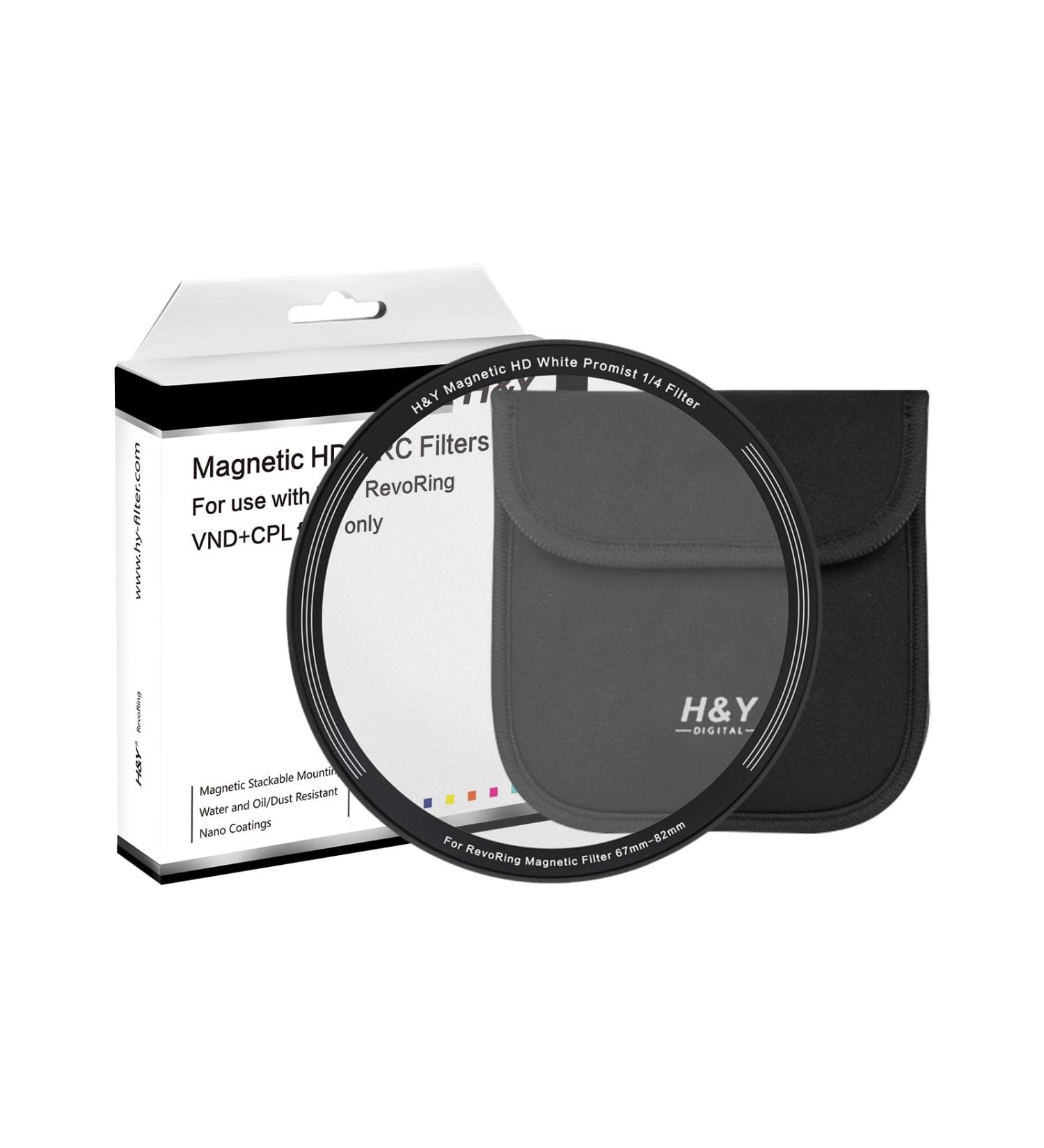 H&Y RevoRing 67-82mm White Promist 1/4 Dreamy Effect Magnetic Filter Overall Softening for Vlog Portrait Photography Videography Only for RevRing Series 67-82mm Magnetic White Mist 1/4 - Buy Online on GoSupps.com