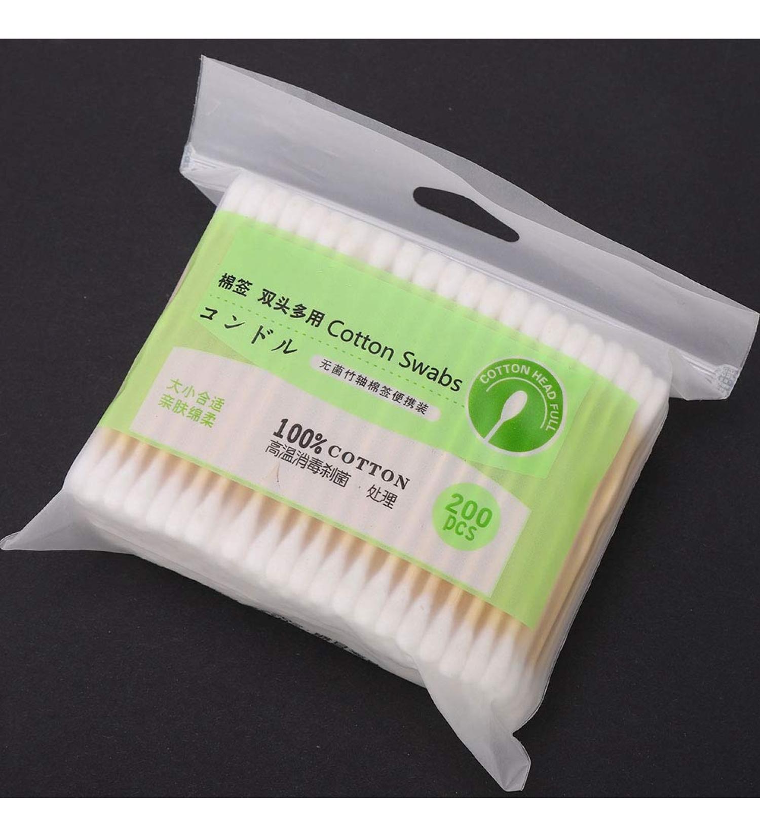 200pcs Cleaning Cotton Swabs - Eco-Friendly Bamboo Sticks for Women - International Shipping Available - Buy Online on GoSupps.com