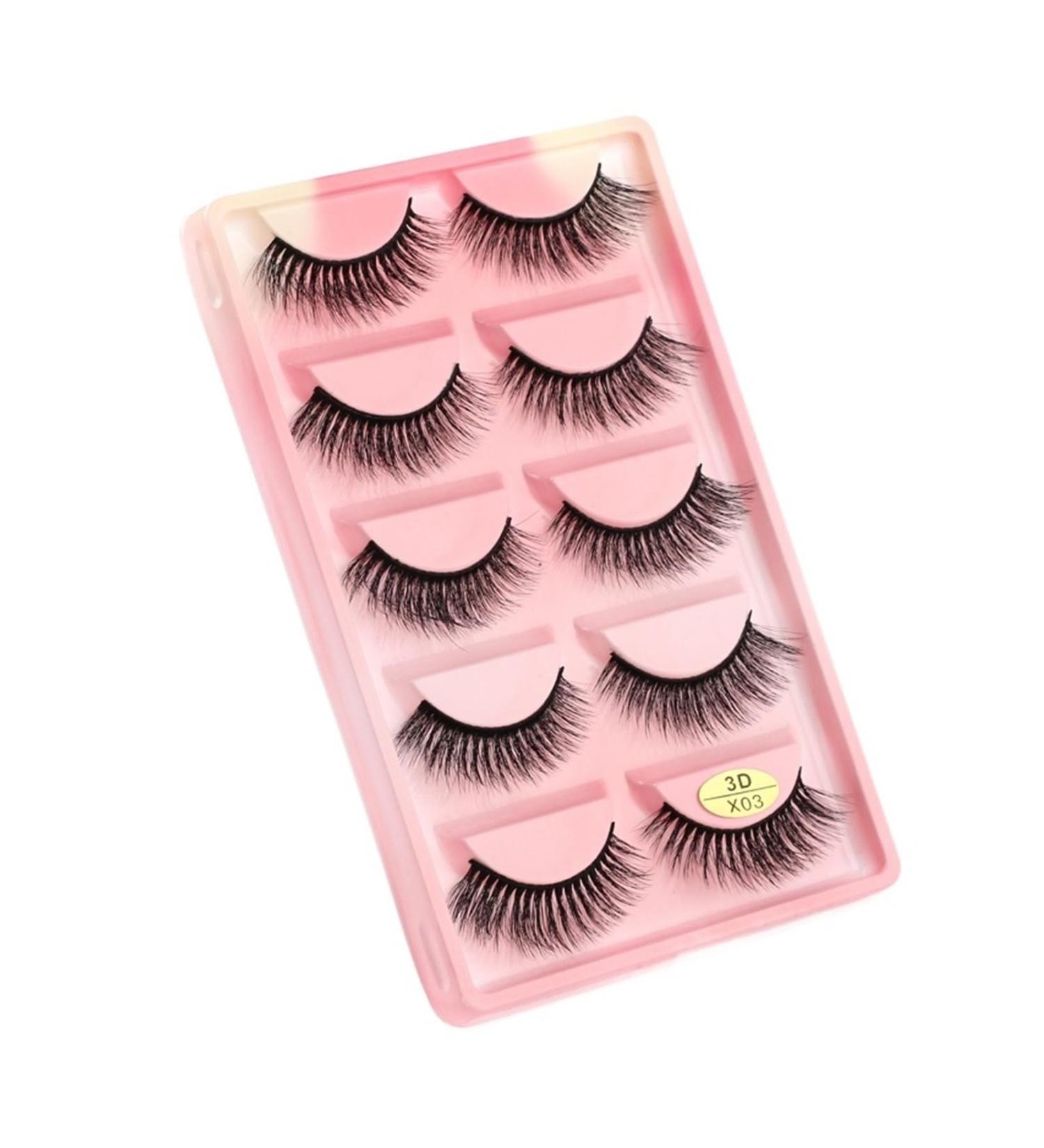 UAMOU Mink Eyelashes 10/50/100 Boxes Fluffy 3D Mink Lashes Makeup Natural Long Volume False Eyelashes Bulk Faux Cils Custom Cheerfully (Color : 5 Pairs X03CS Size : 10 Boxes) - Buy Online on GoSupps.com