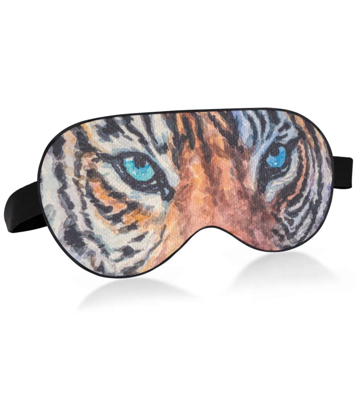 Haskirky Light Blocking Eye Mask for Men and Women - Breathable & Adjustable for Travel, Yoga, Meditation - Hand Drawn Blue Pattern for Deep Sleep Comfort - Buy Online on GoSupps.com