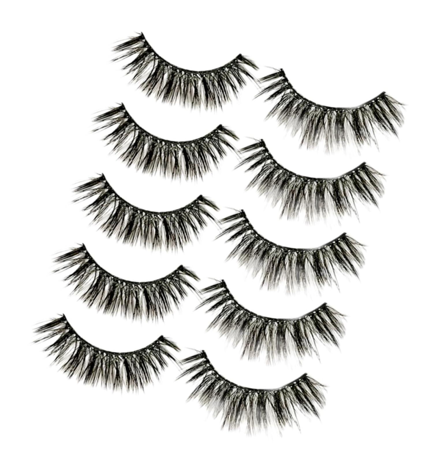 Beavorty 5 Pairs natural false lashes natural false eyelashes natural fake lashes cross eyelashes natural fake eyelashes dense eyelash natural eyelashes European and American 3d - Buy Online on GoSupps.com
