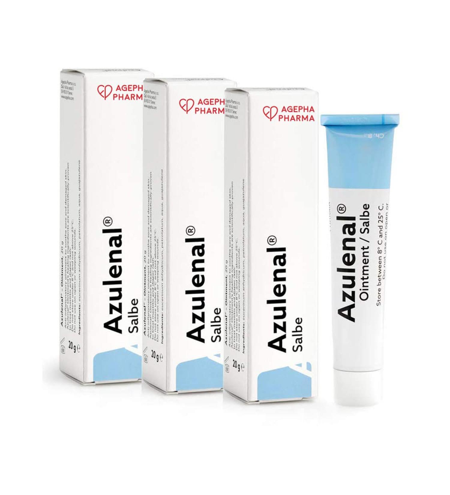 Azulenal Wound and Healing Ointment - Natural Anti-Inflammatory Cream for Eczema & Baby Skin Care - 3 Pack 20g - Buy Online on GoSupps.com