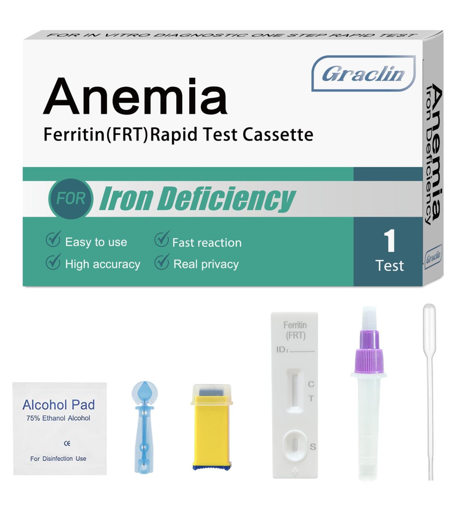 Iron Deficiency Test Kit at-Home Iron Test Kit for Anemia,Accurate & Easy to Monitor Iron Levels, Suitable for Both Children and Adults. 1 Count (Pack of 1) 1.0 - Buy Online on GoSupps.com